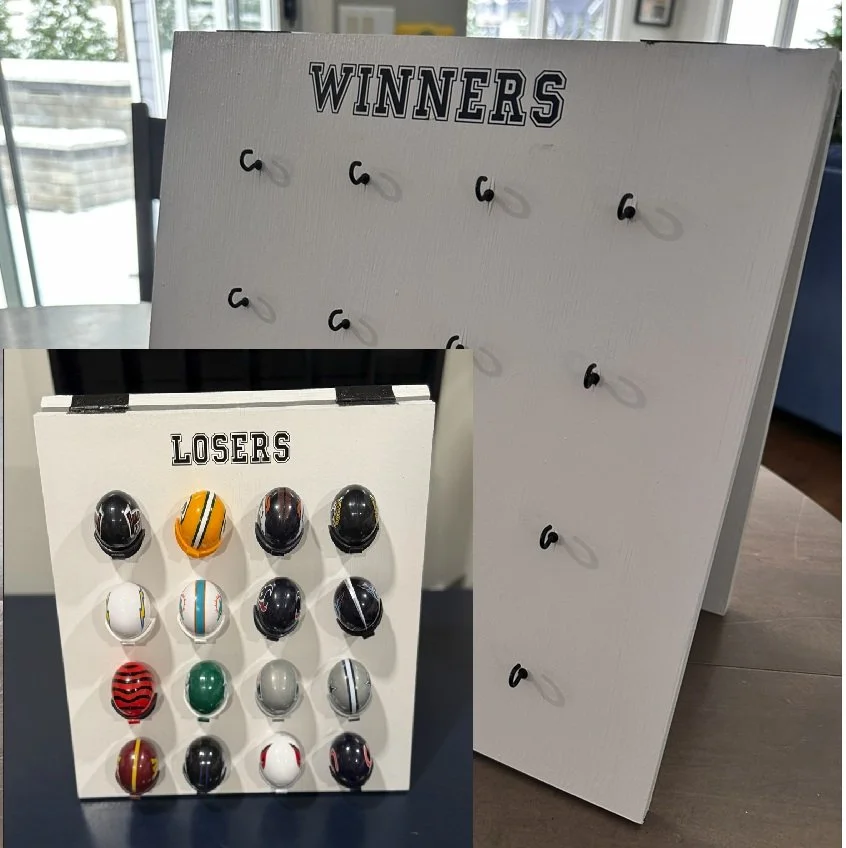 Mini NFL Helmet Display Board  with Hooks