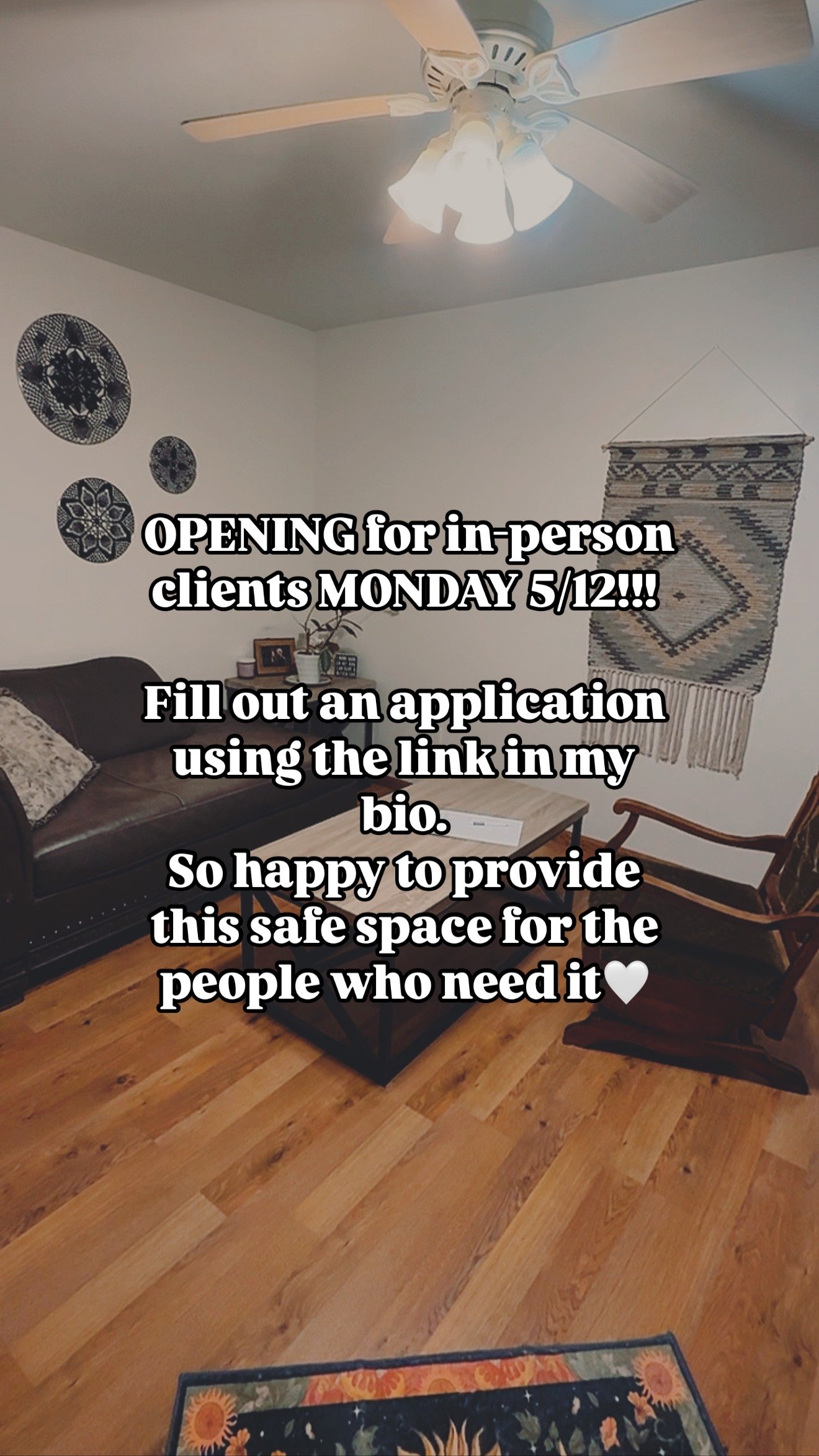 I’m officially opening the doors for in-person visits starting MONDAY 5/12!!!
I have been working so hard to create this space for Nutrition Therapy to be a safe, supportive, and healing environment for those who need it most๐ค
Whether you&r