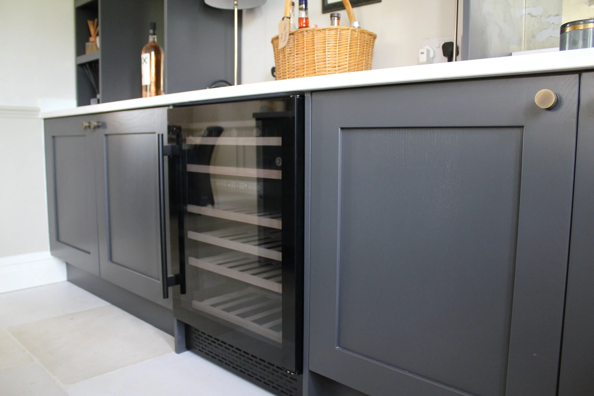 Wine Cooler Dark Grey Kitchen Ilkley Yorkshire.JPG