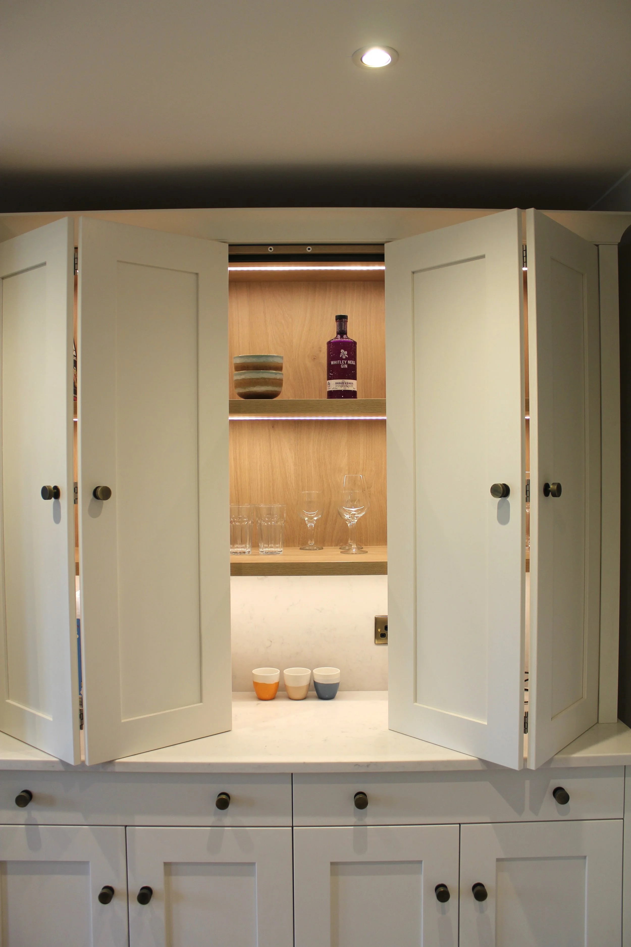 Drinks Cabinet with automated lighting on door opening