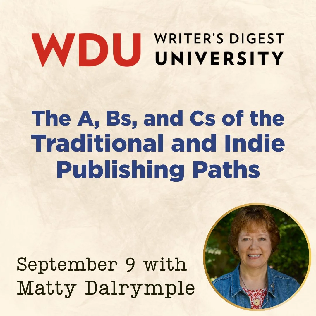 Control vs convenience. Royalties vs advance. Indie vs traditional. Which path suits your writing goals? Sign up for &quot;The A, Bs, and Cs of the Traditional and Indie Publishing Paths&quot; to gain the information you need to decide! Includes Q&am