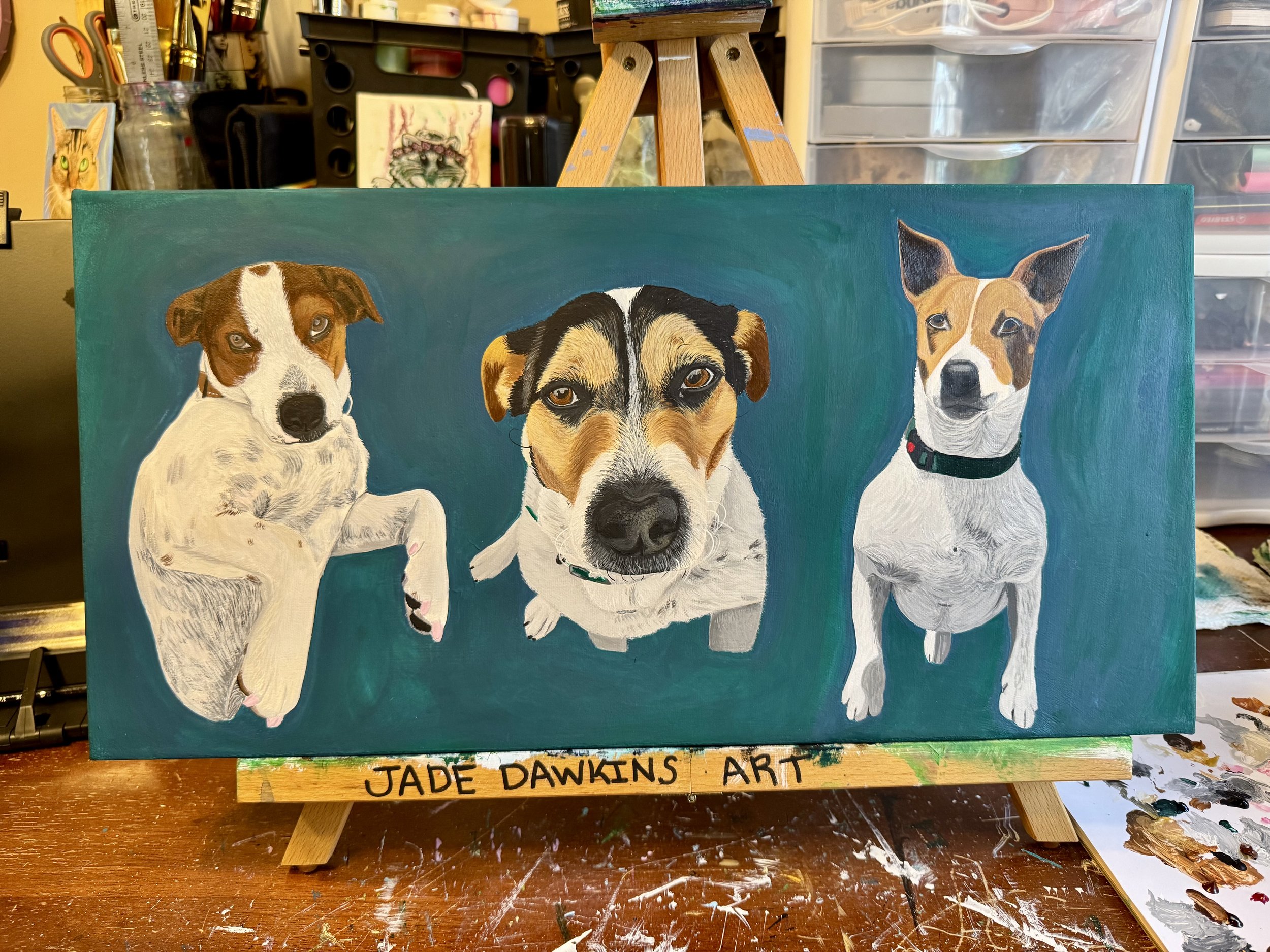 10X20 inch THREE Pet Portrait