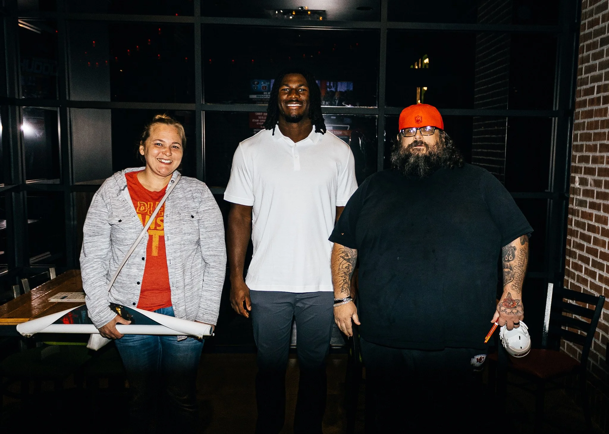 R Mason Thomas with two fans during Kansas City Huddle Live taping