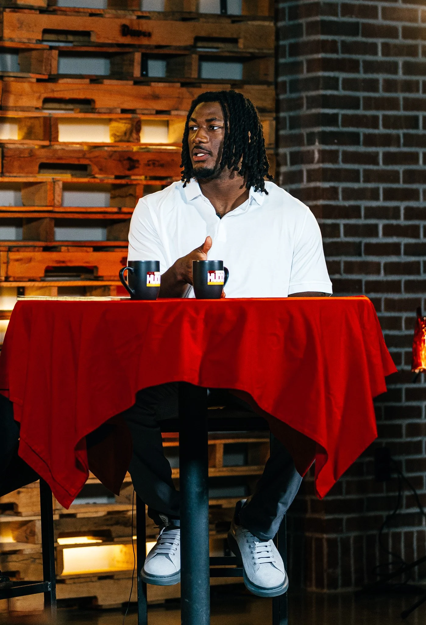 R Mason Thomas during his Kansas City Huddle appearance at Chicken N Pickle