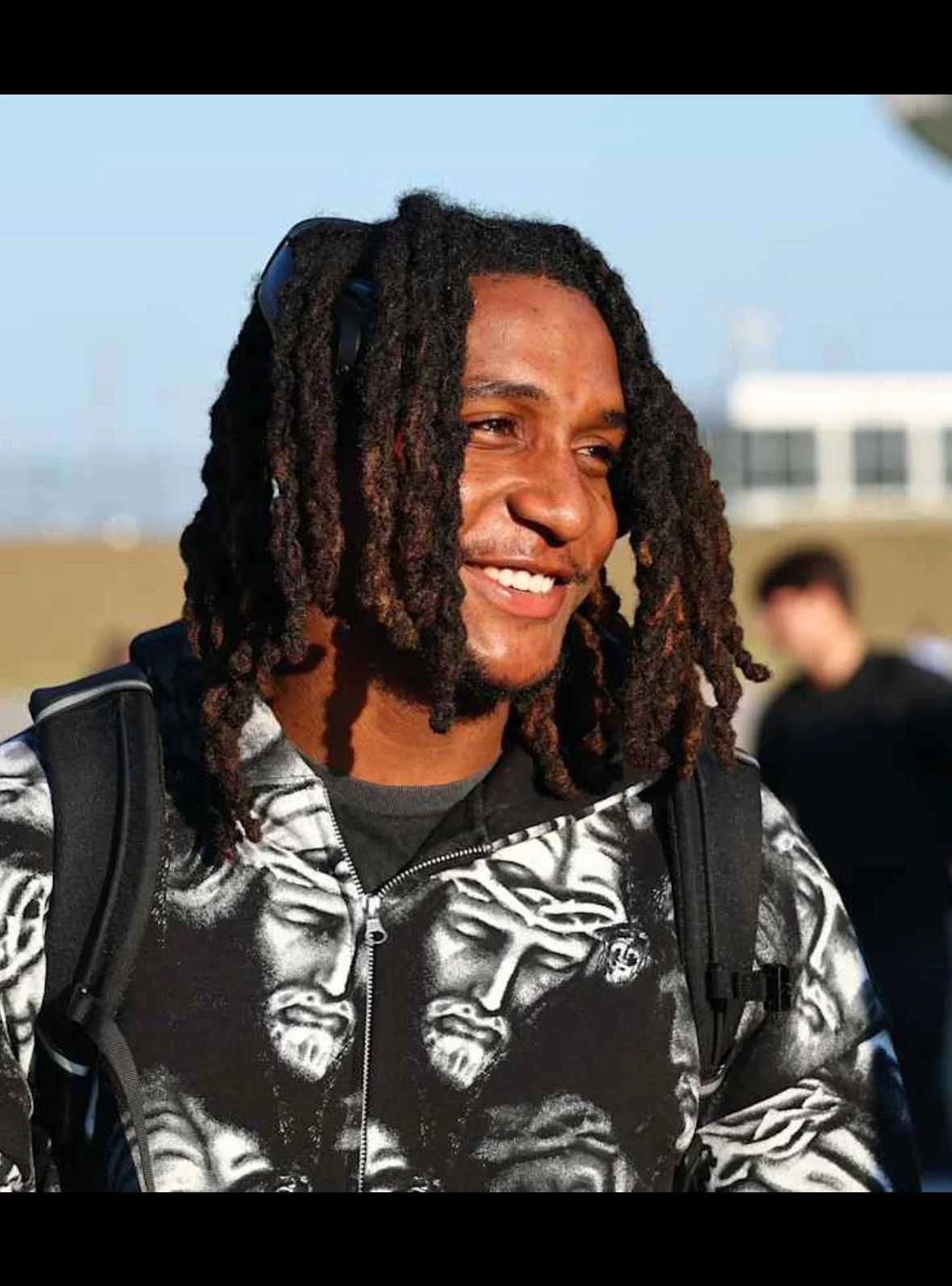 Nohl Williams, Kansas City defensive back and Kansas City Huddle co-host, at a live football show.