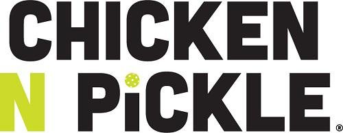 Logo for Chicken N Pickle with bold black and green text.
