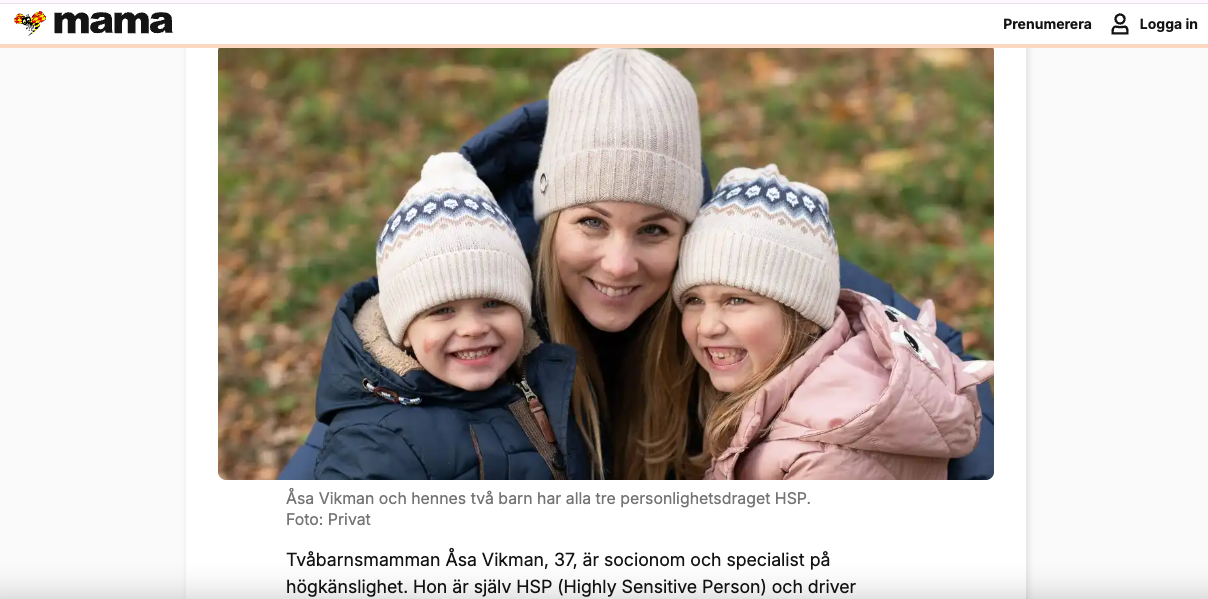 högkänslighet Åsa Vikman 