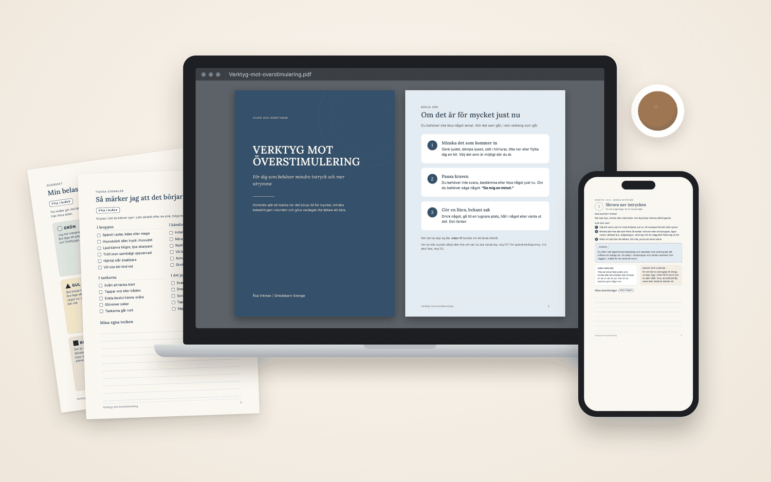 Verktyg mot överstimulering i dator, mobil och utskrivet