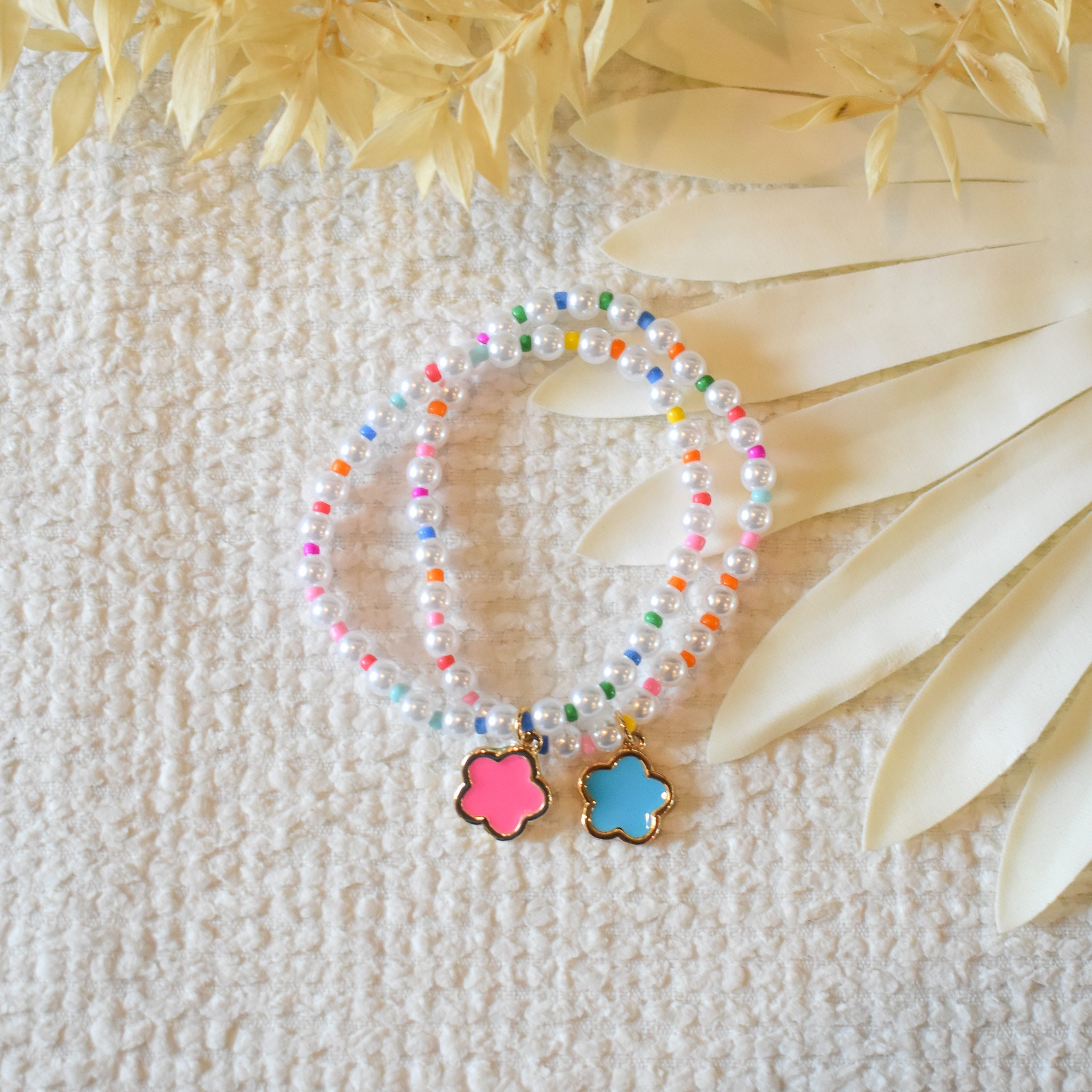 Luna Rainbow Pearl Bracelet Stack