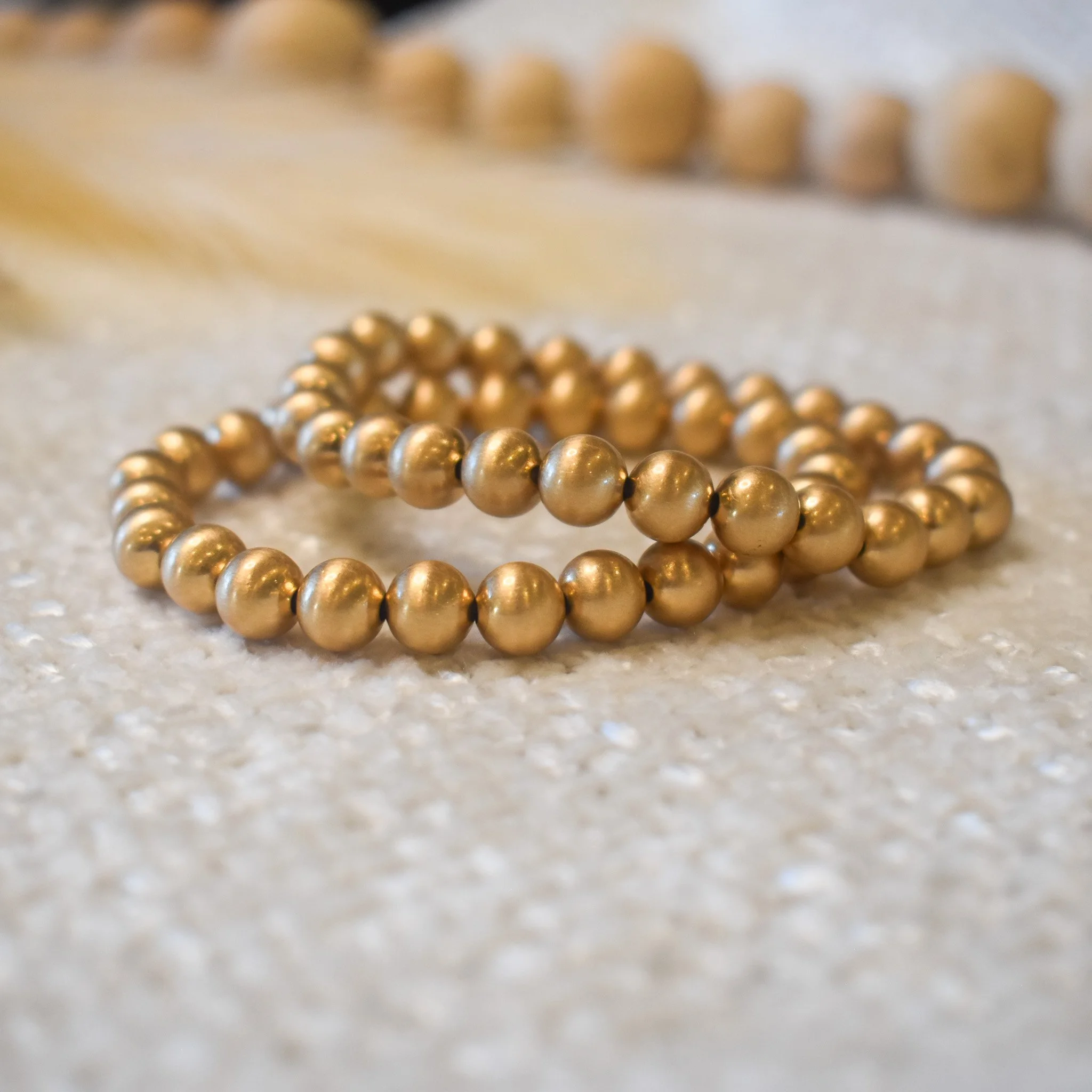 Jasper Ball Beaded Bracelets - set of 2