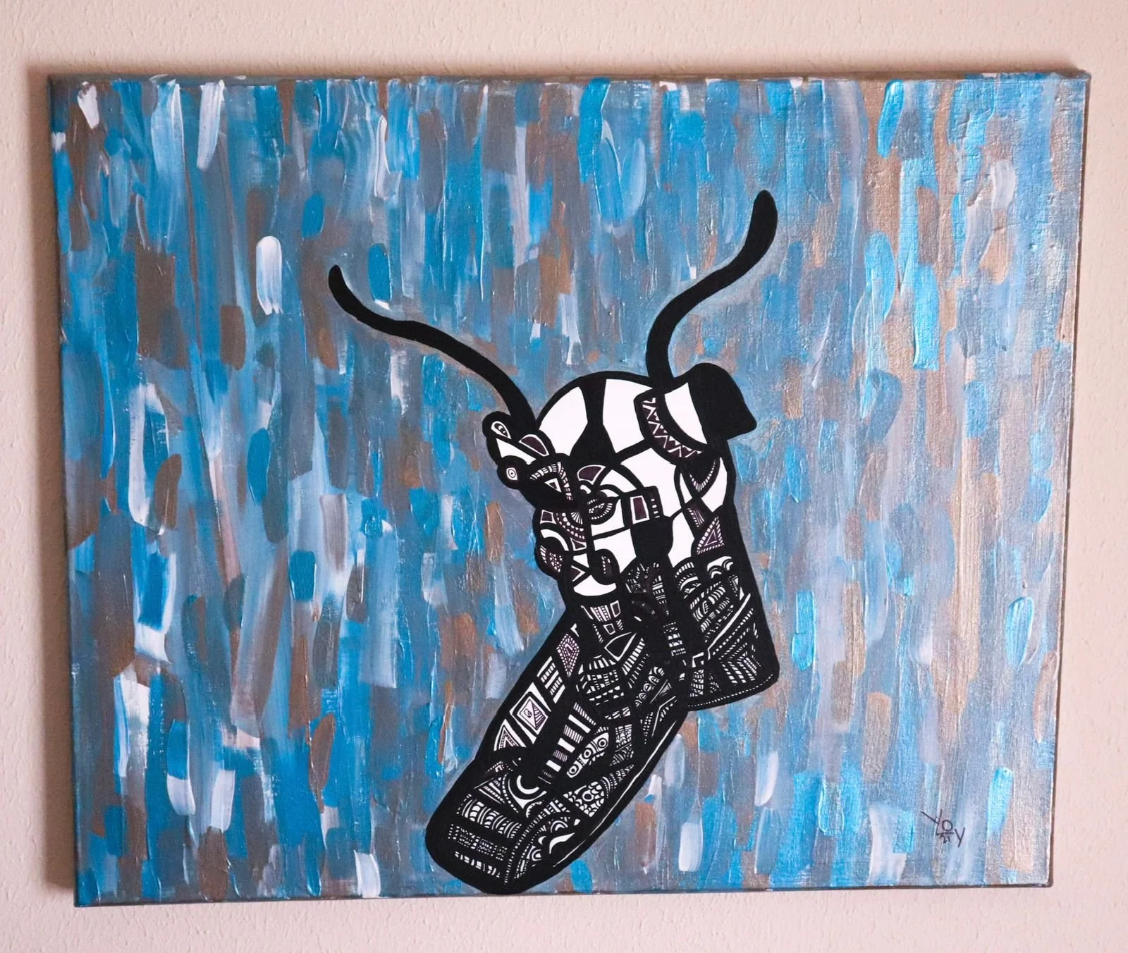 Pintura técnica mixta en tela