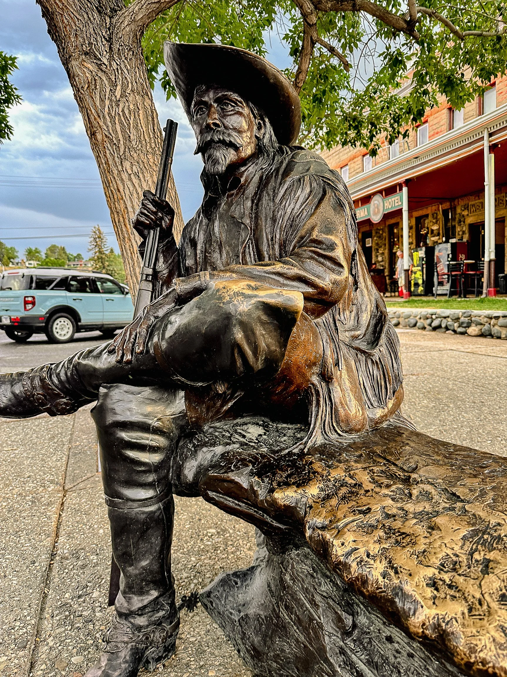 Buffalo Bill Cody statue in the town of Cody, Wyoming. 