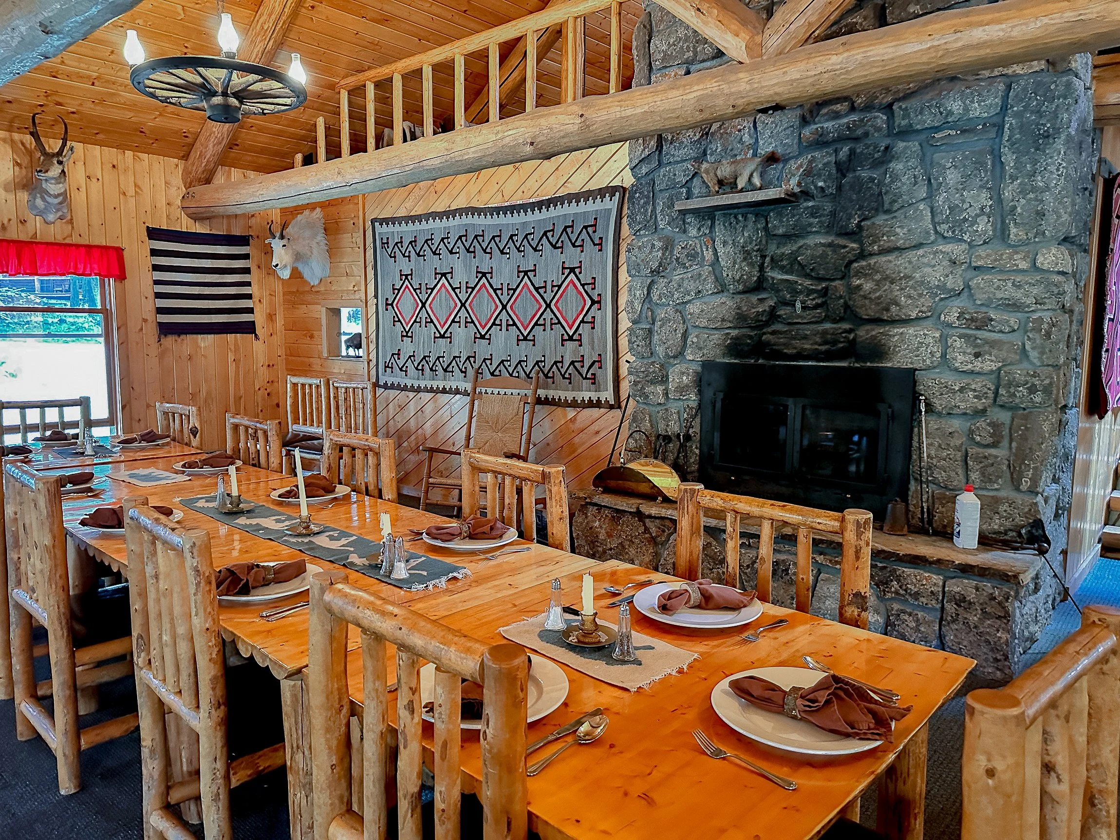 The dining room for dude ranch guests at Blackwater Creek. 