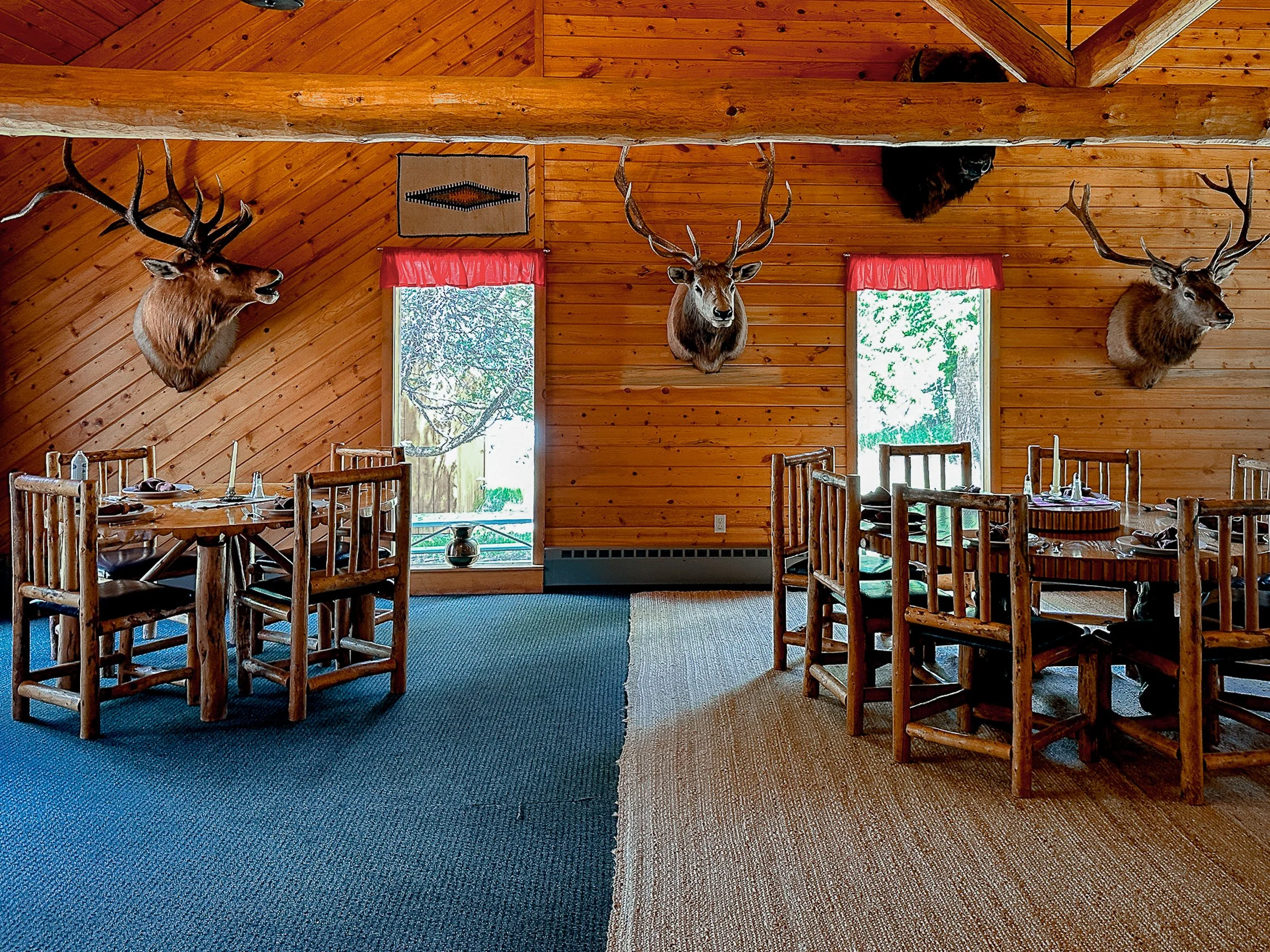 The dining room at Blackwater Creek Lodge & Guest Ranch.