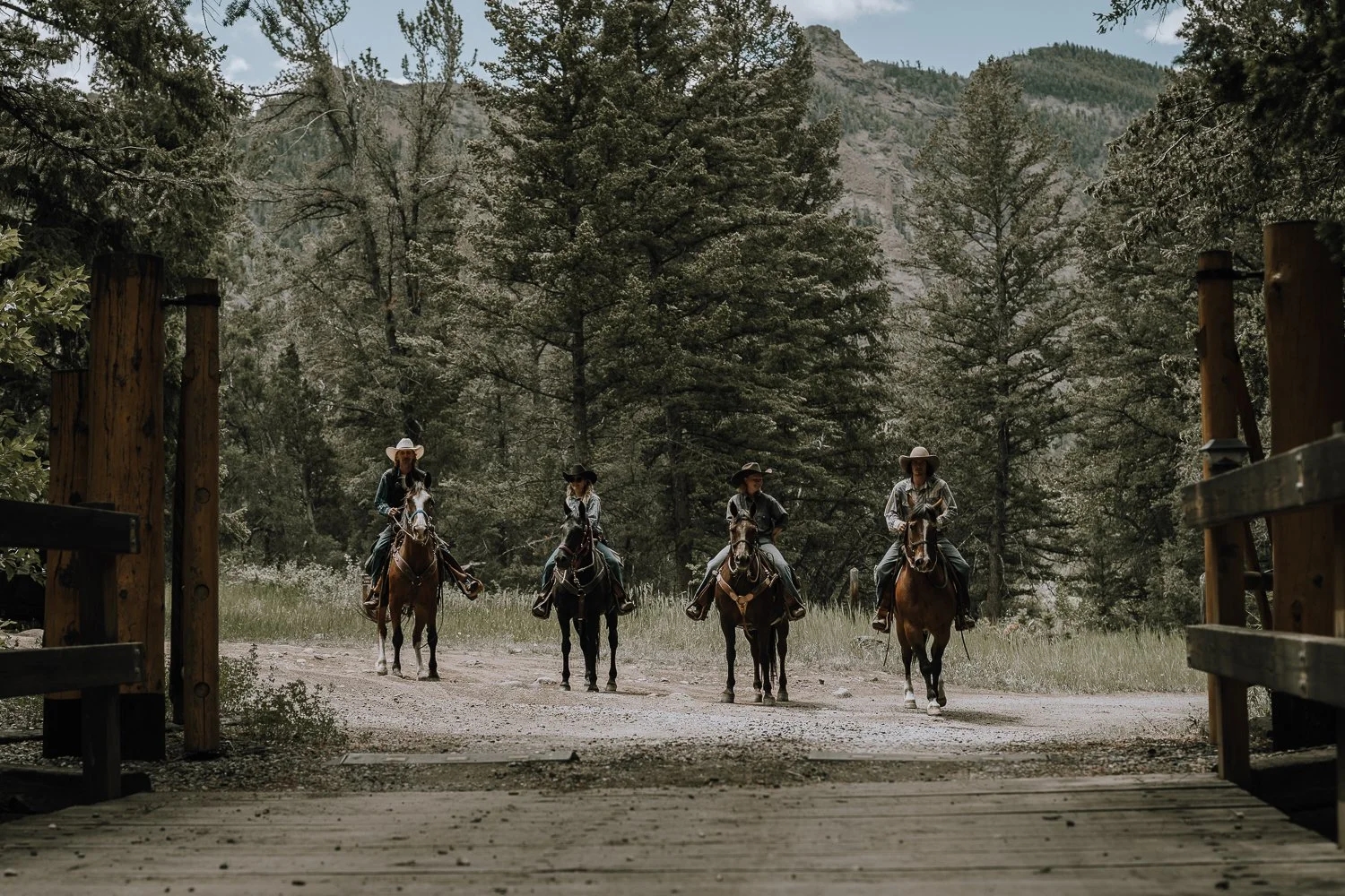 A group of horseback riders at Blackwater Creek Ranch.