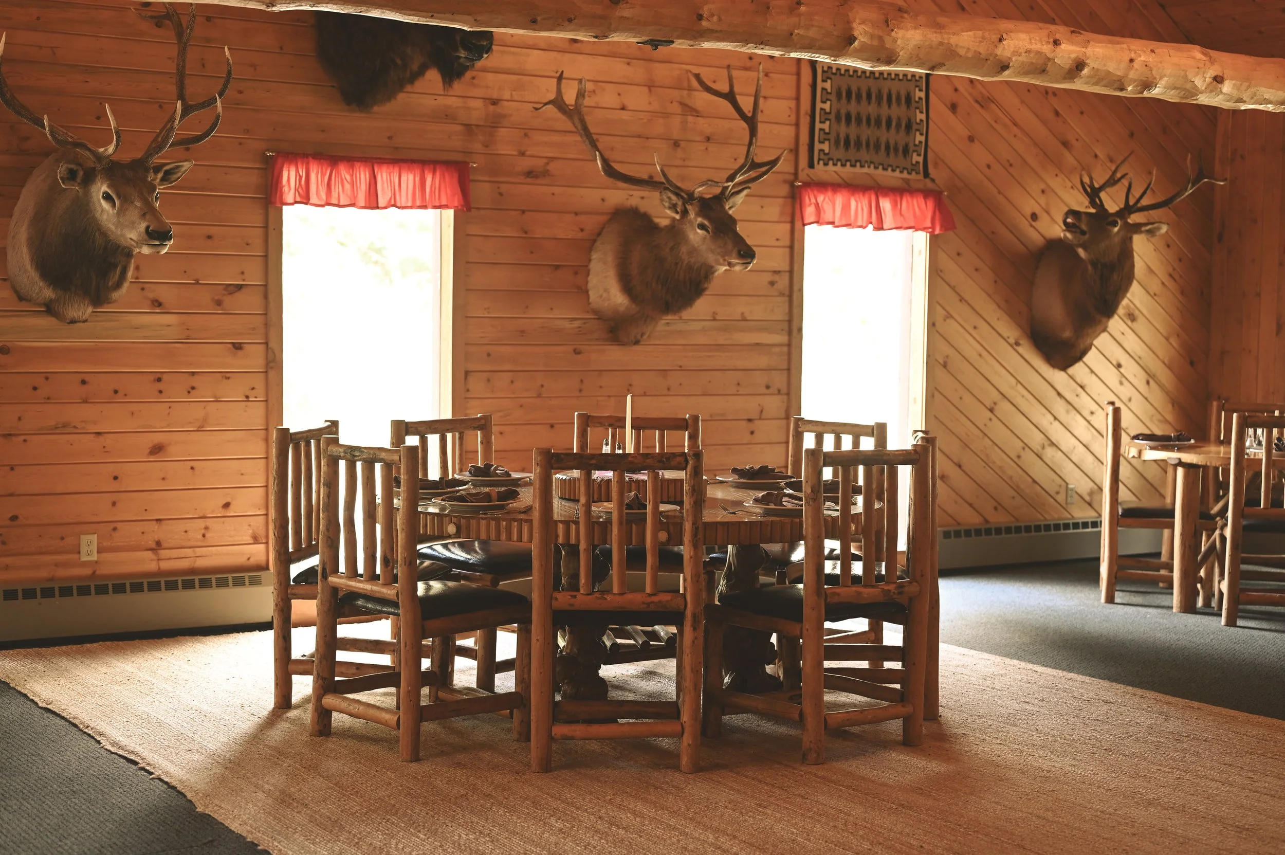 The dining room at Blackwater Creek Ranch.