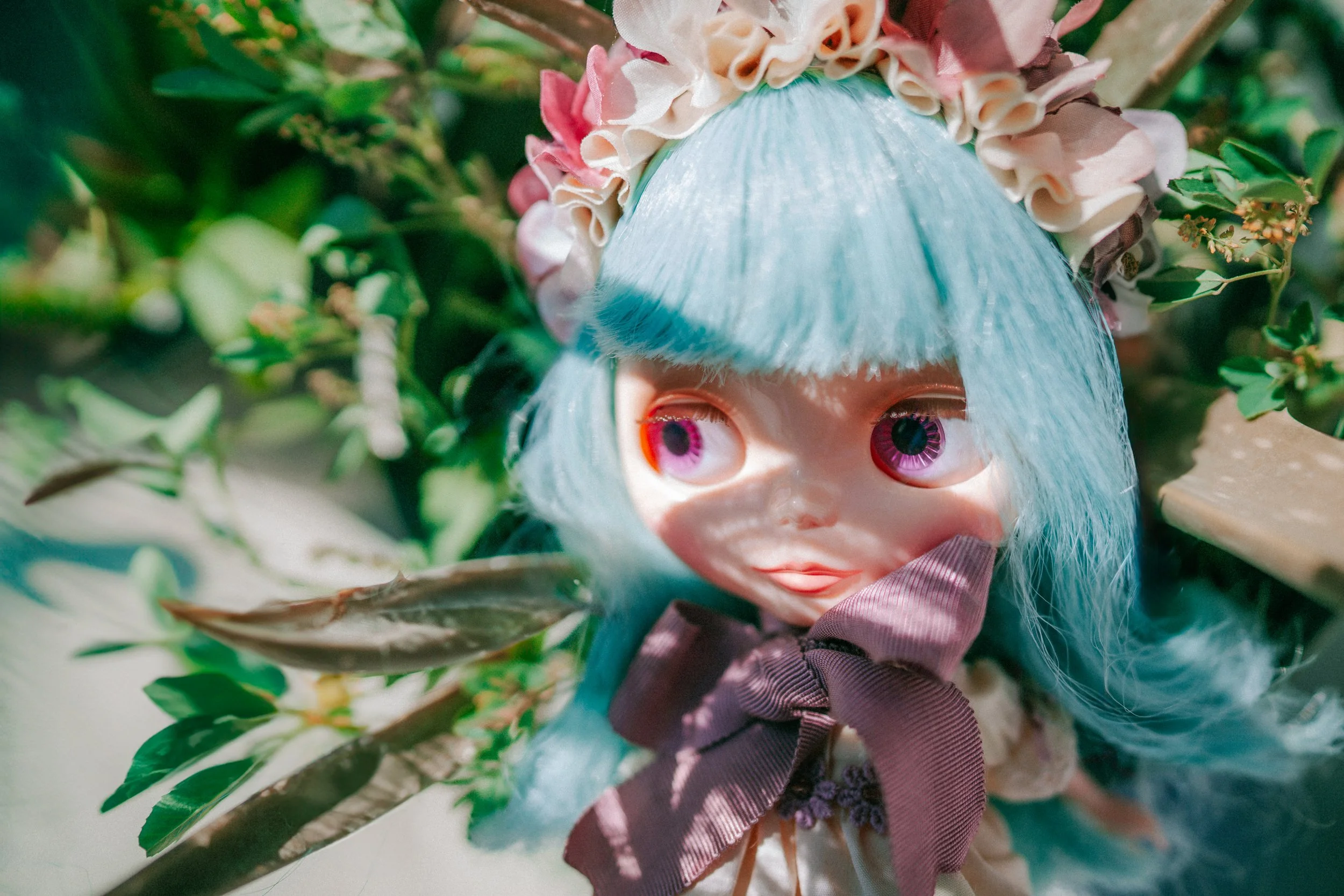 Flower Girl of Happiness laying on moms aloe