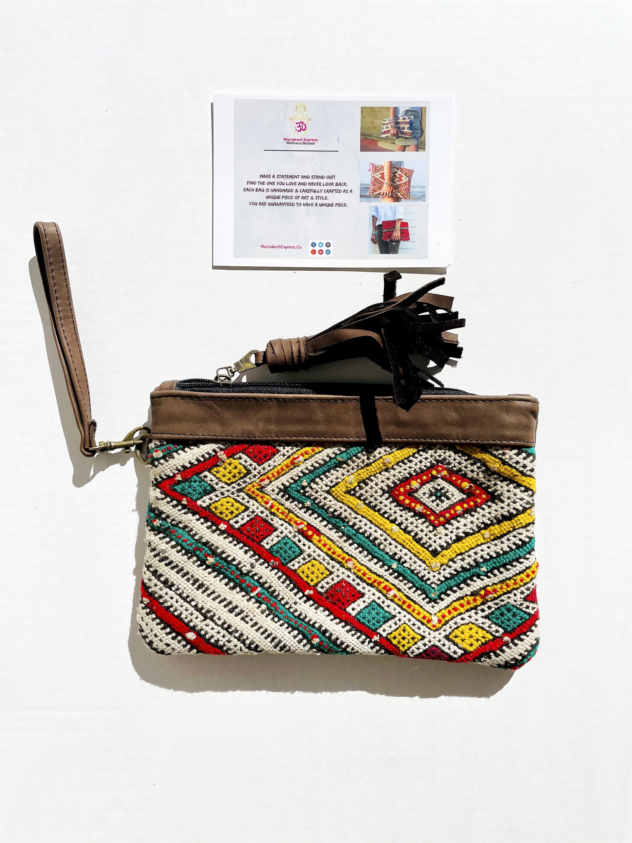 Aya Leather Kilim Clutch