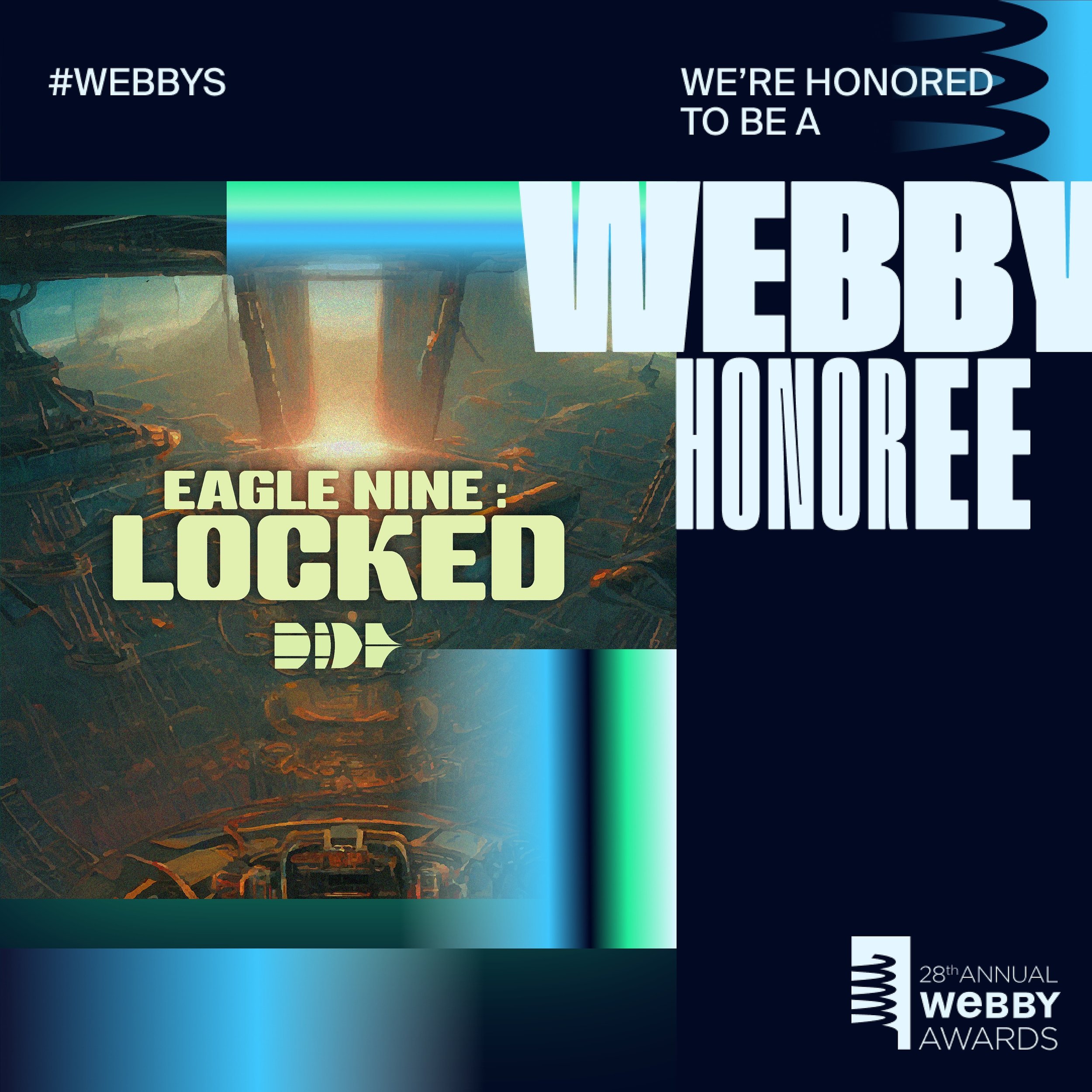 We are delighted to announce that Eagle Nine: Locked is being spotlighted in the 28th annual @thewebbyawards as an honoree 🥳👂
Thanks so much to all who listen and share
#webbyawards #webbys #fictionpodcast