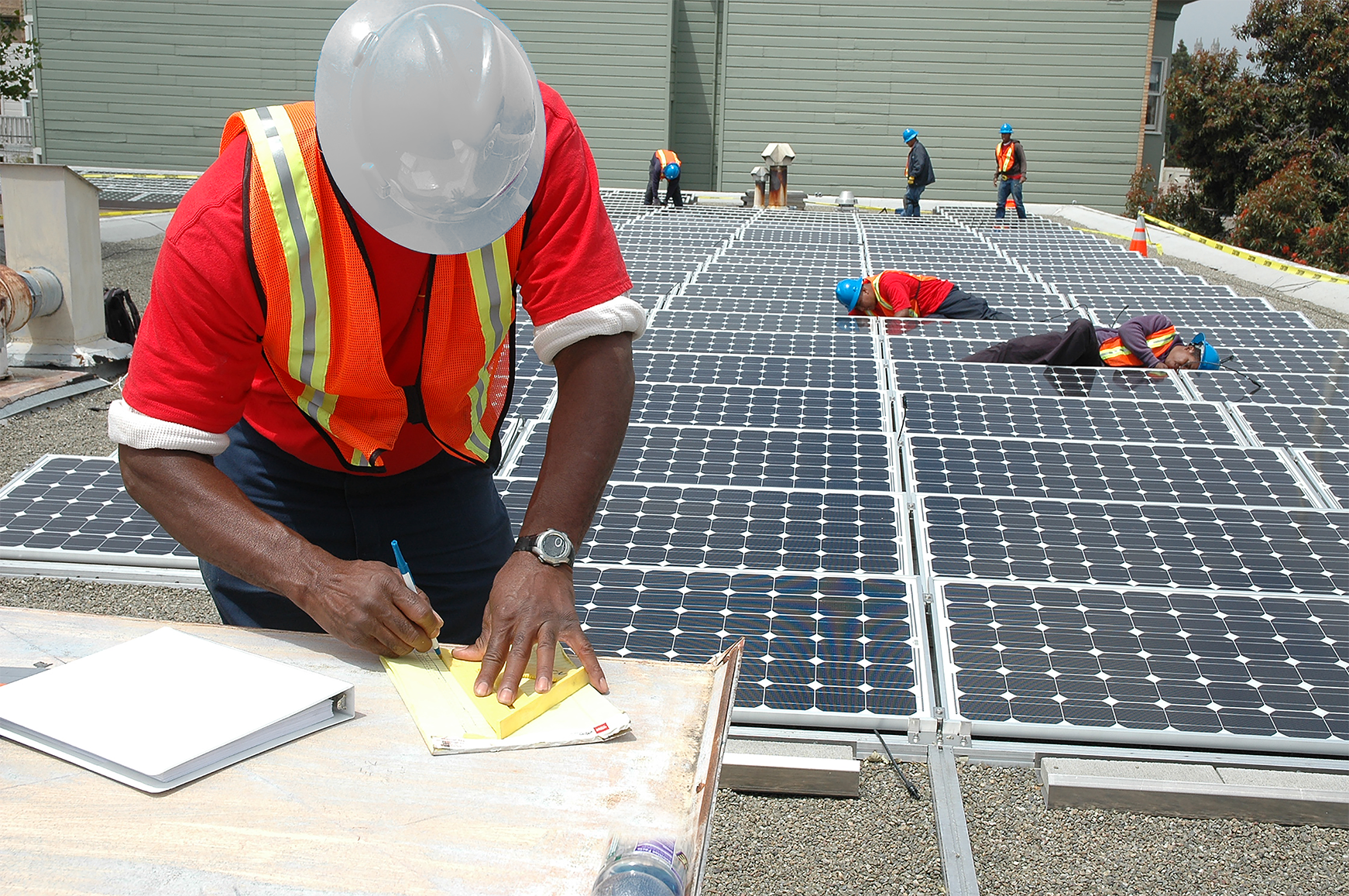 Solar panels generating electricity