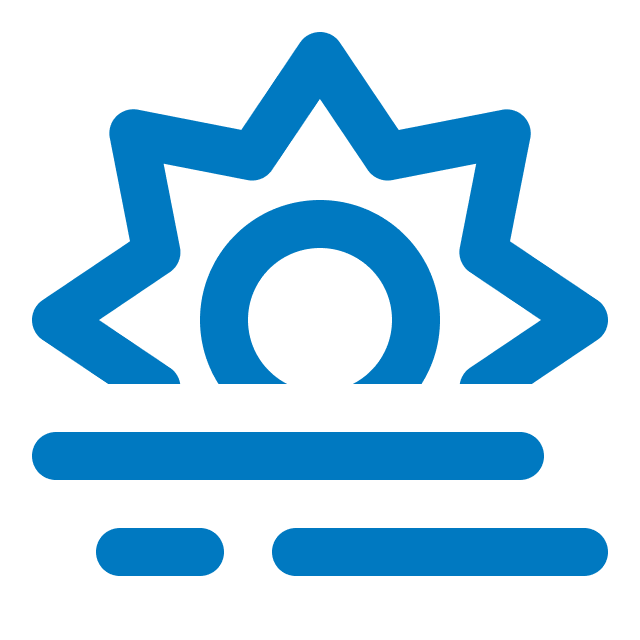 A graphic of the sun setting.