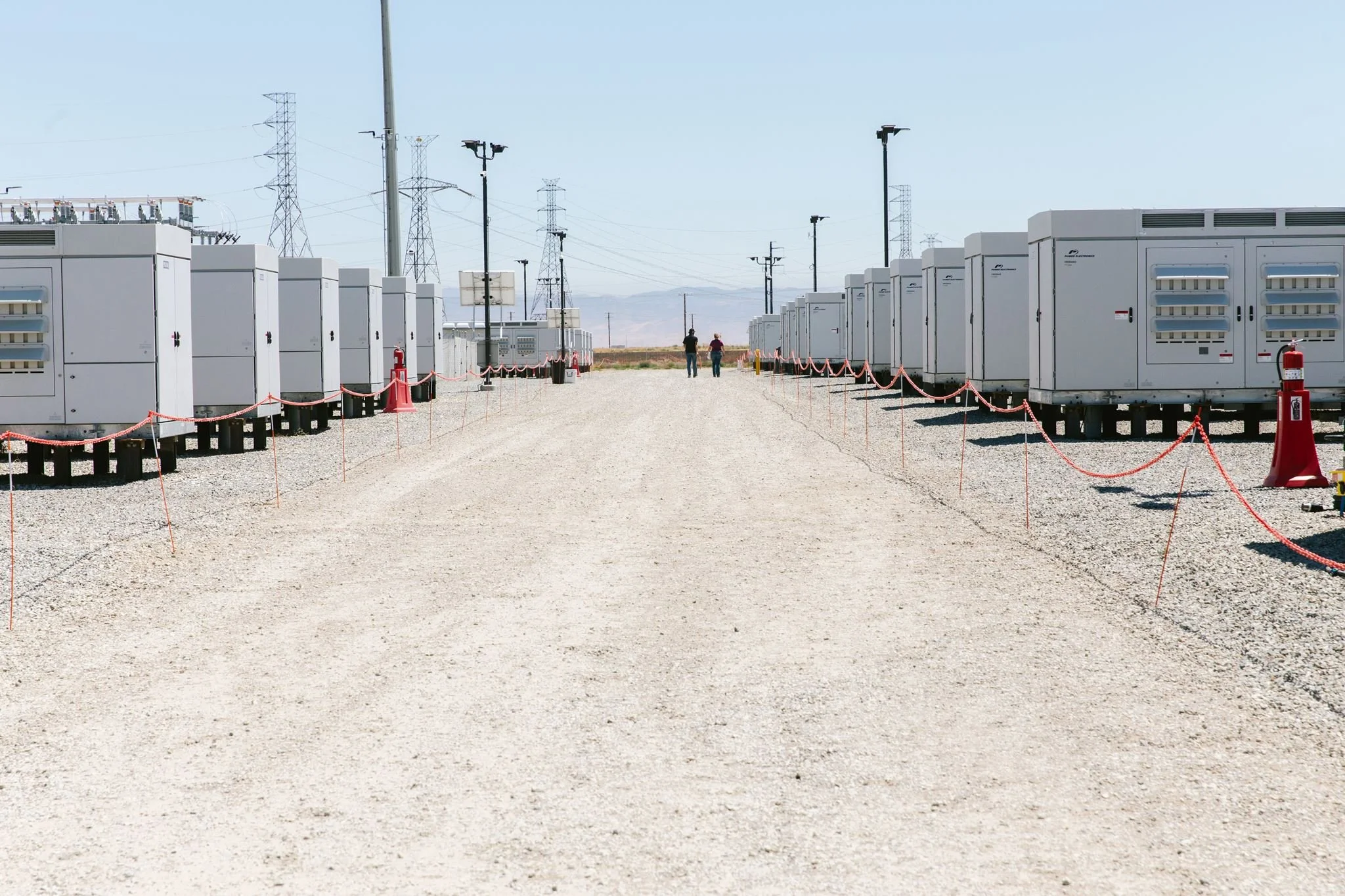 Rows of battery storage.