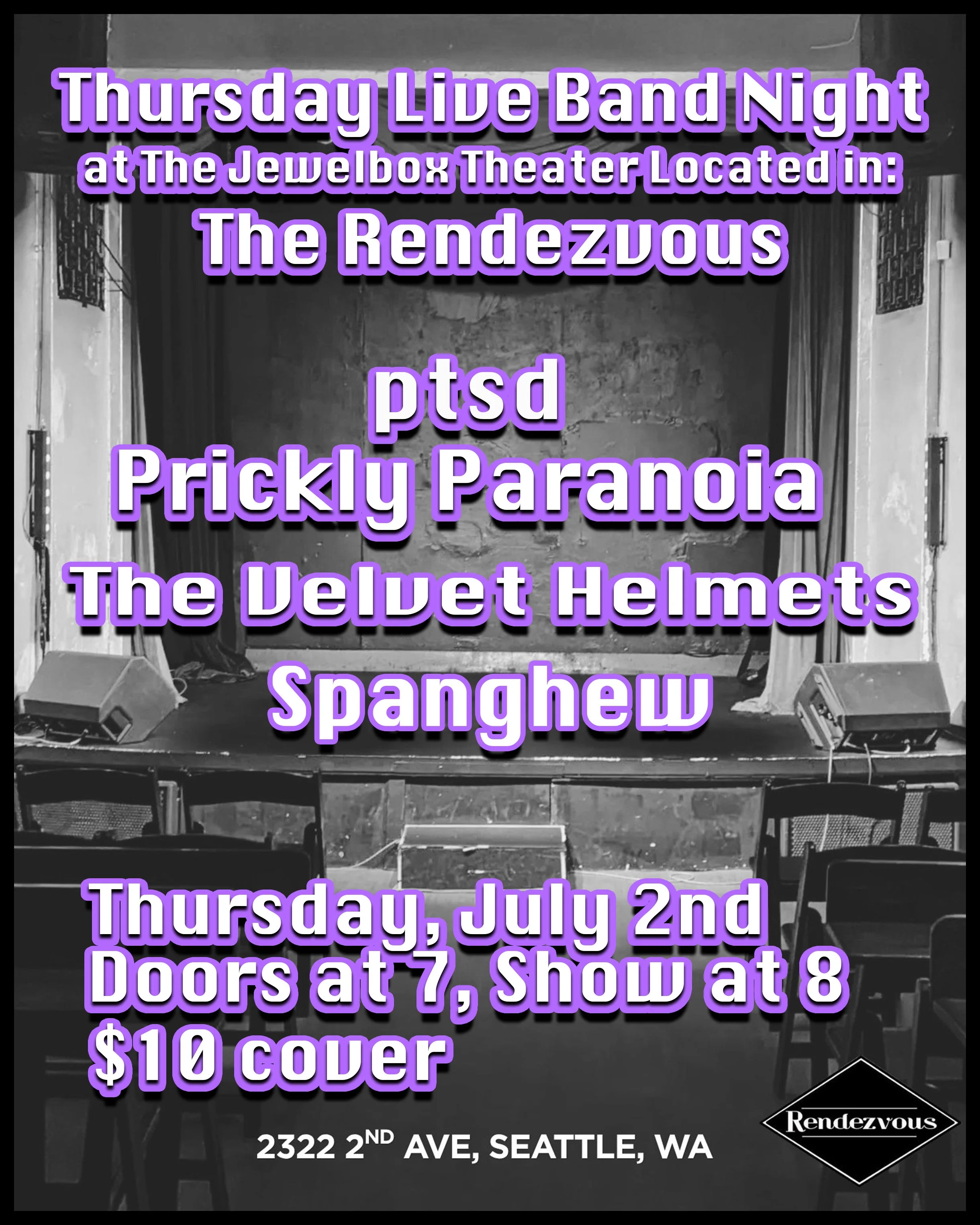 PTSD, Prickly Paranoia, The Velvet Helmets,Spanghew - All-Ages