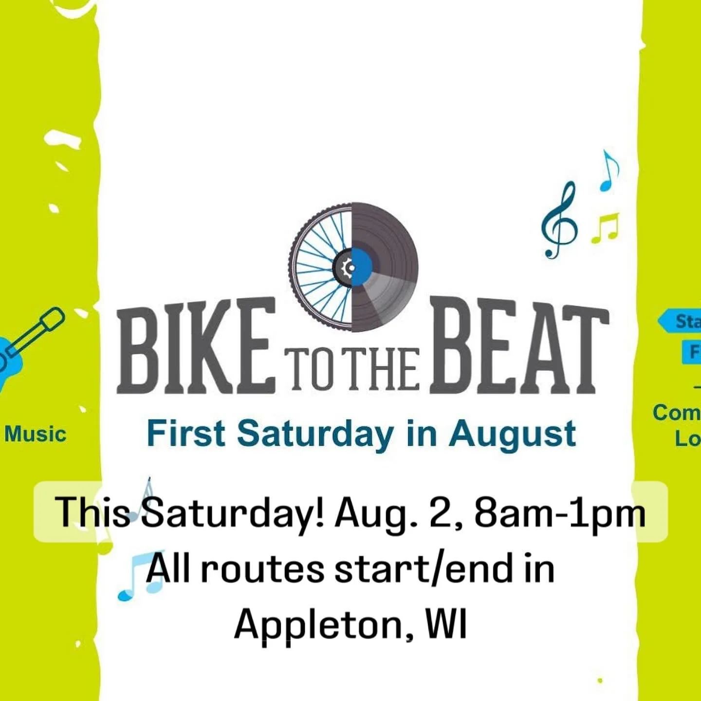🚴&zwj;♀️🎵Biking, beats &amp; bites, oh my! 
This Saturday (Aug 2) we&rsquo;re serving up samples of our crave-worthy Cocoa Almond Granola at Voyageur Park in De Pere as part of @biketothebeat .  Live music at every stop, cold drinks, great food&hel