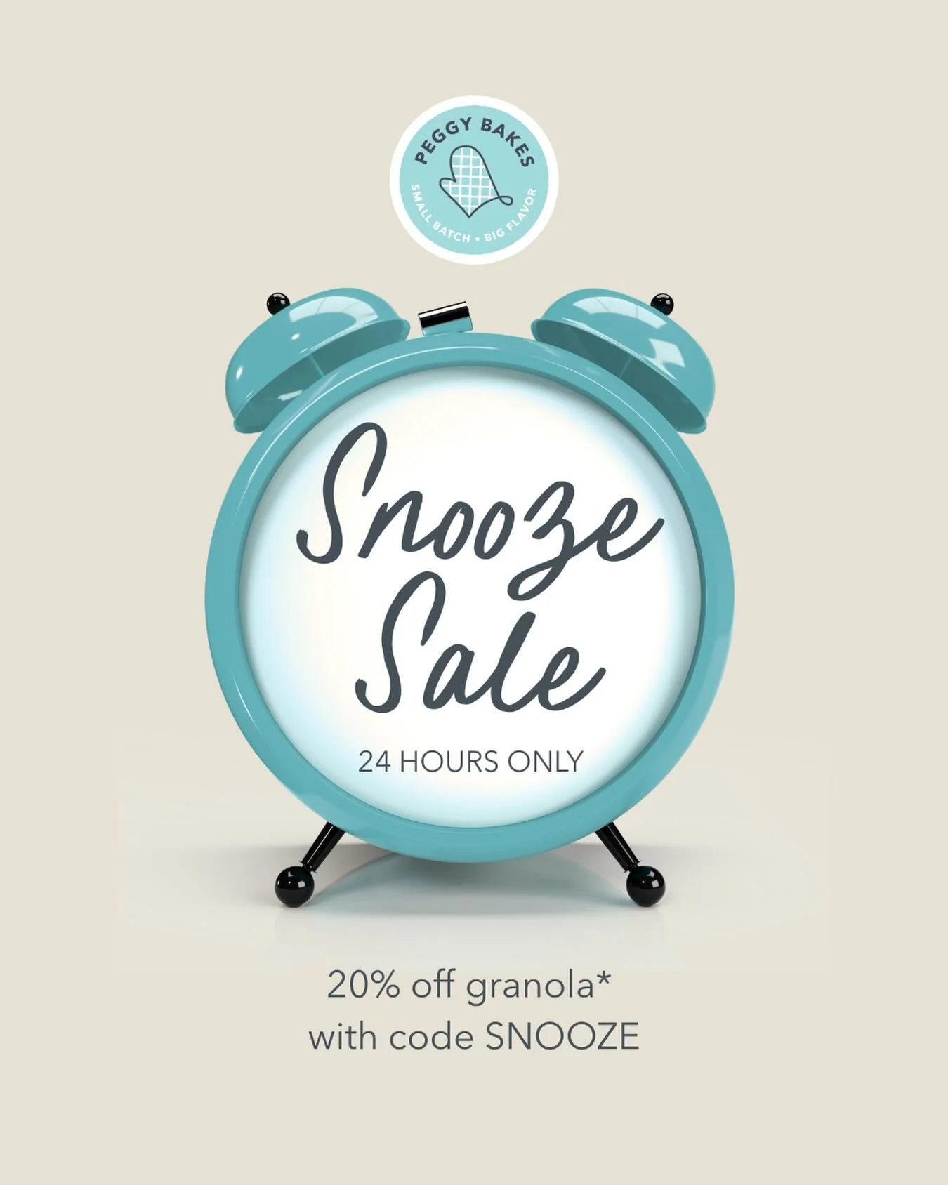 If the holiday chaos had you snoozing through Black Friday + Cyber Monday, don&rsquo;t worry, I got you.

For the next 24 hours only, take 20% off all granola* with code SNOOZE at checkout. 

Handmade, small-batch, and the perfect &ldquo;I swear I di
