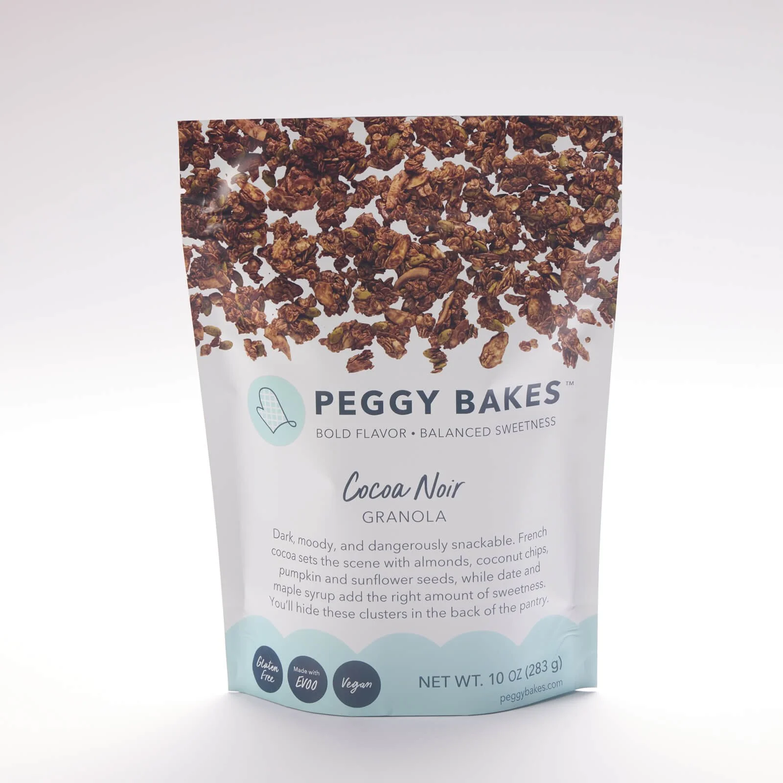 peggy-bakes-cocoa-noir-granola-almonds-gluten-free-vegan-front