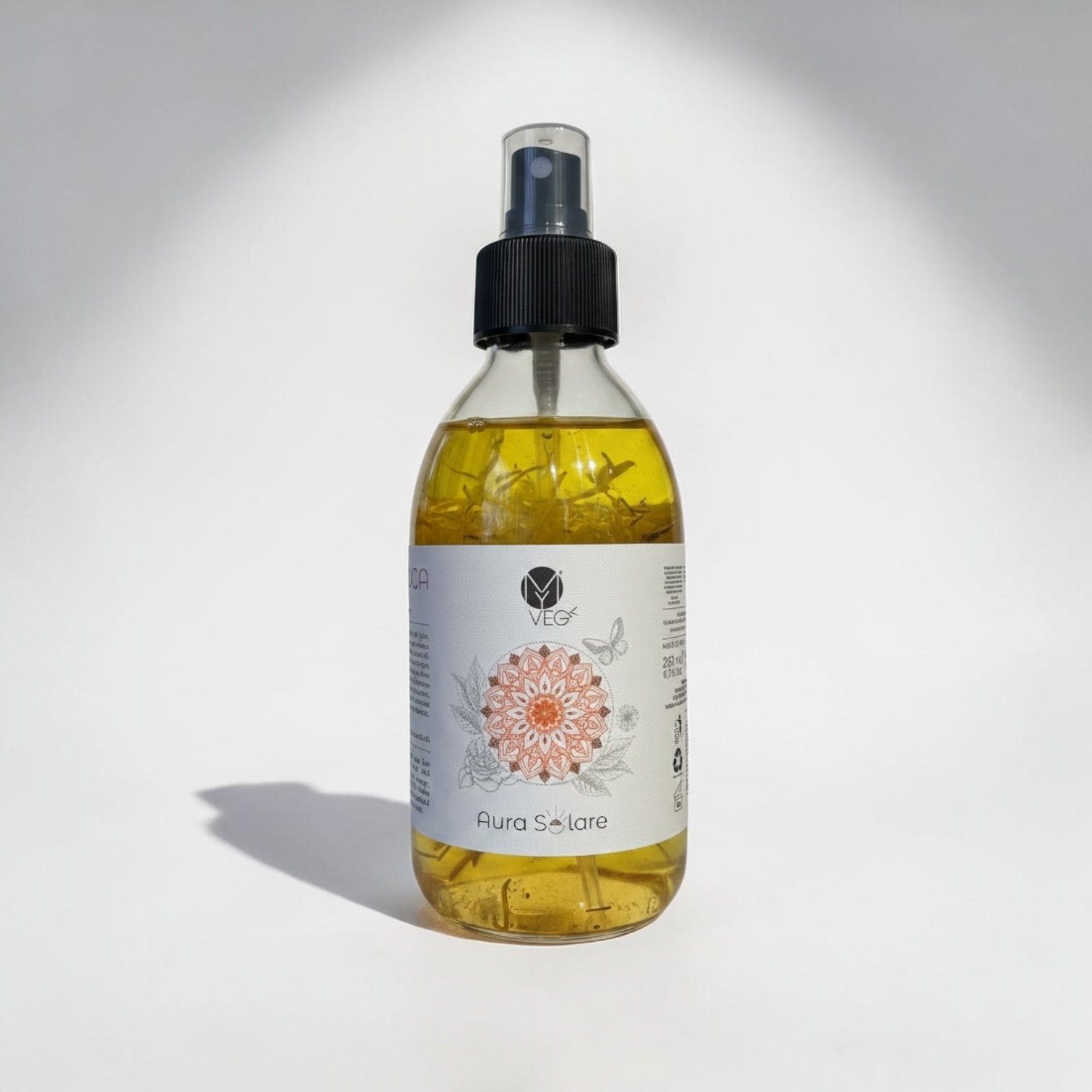 MyVEG Bruma Tonica Bifasica professional biphasic tonic mist bottle with golden botanical formula for hair face and body