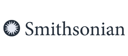 Smithsonian logo with a stylized sunburst symbol and the word 'Smithsonian'.