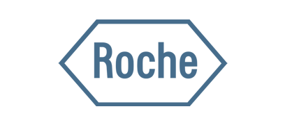 Roche logo with blue hexagon outline and the word 'Roche' inside.