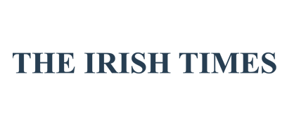 Logo of The Irish Times newspaper with the name in dark blue text.