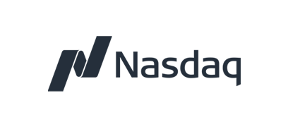 Nasdaq logo with stylized 'N' and word 'Nasdaq'