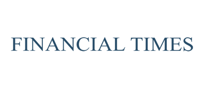 The logo of the Financial Times with the text 'Financial Times' in blue on a black background.
