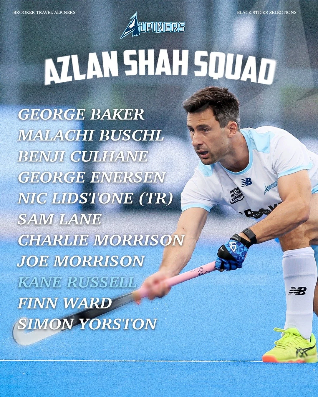 Huge congratulations to our Alpiners selected for the Vantage Black Sticks squad heading to the Sultan Azlan Shah Cup! 🇳🇿🏑

Great to see Kane and George back in black 🫡

📸 @bwmedianz