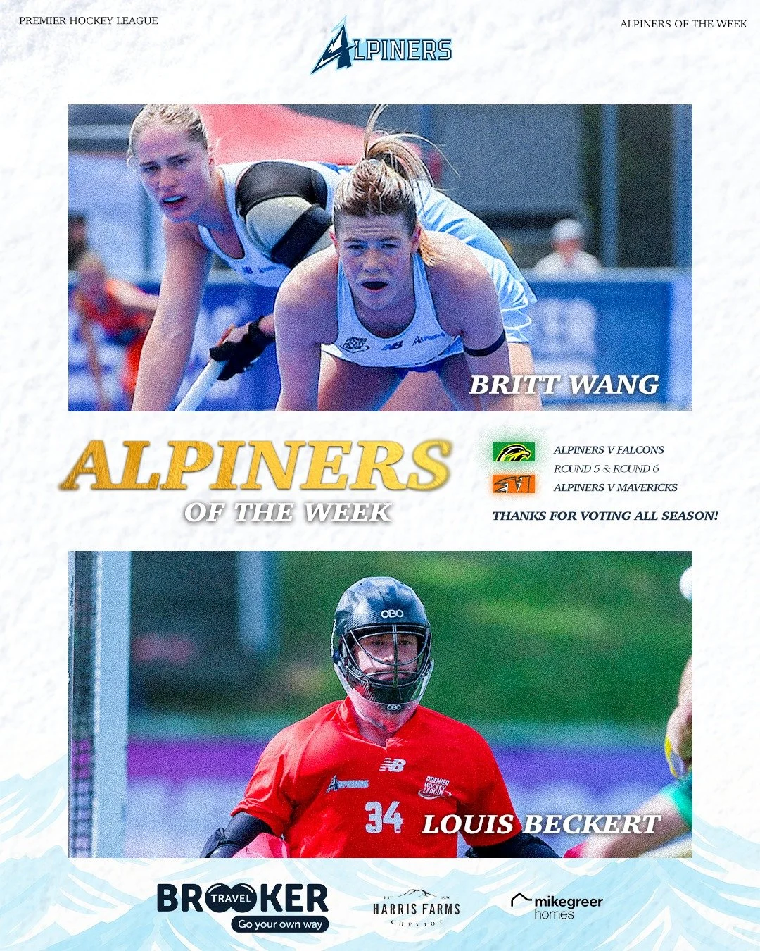 The votes are in, and Britt Wang and Louis Beckert are your Alpiners of the Week 🙌

📸 @bwmedianz