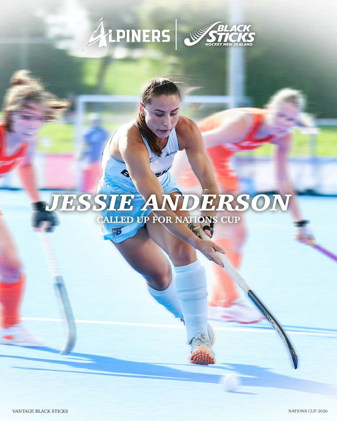 🥳 Jessie's had the call up!

A huge congratulations to Jessie Anderson who has been called into the Vantage Black Sticks squad for the upcoming Nations Cup!

We also send our best wishes to Britt Wang and Joe Morrison who have unfortunately been rul