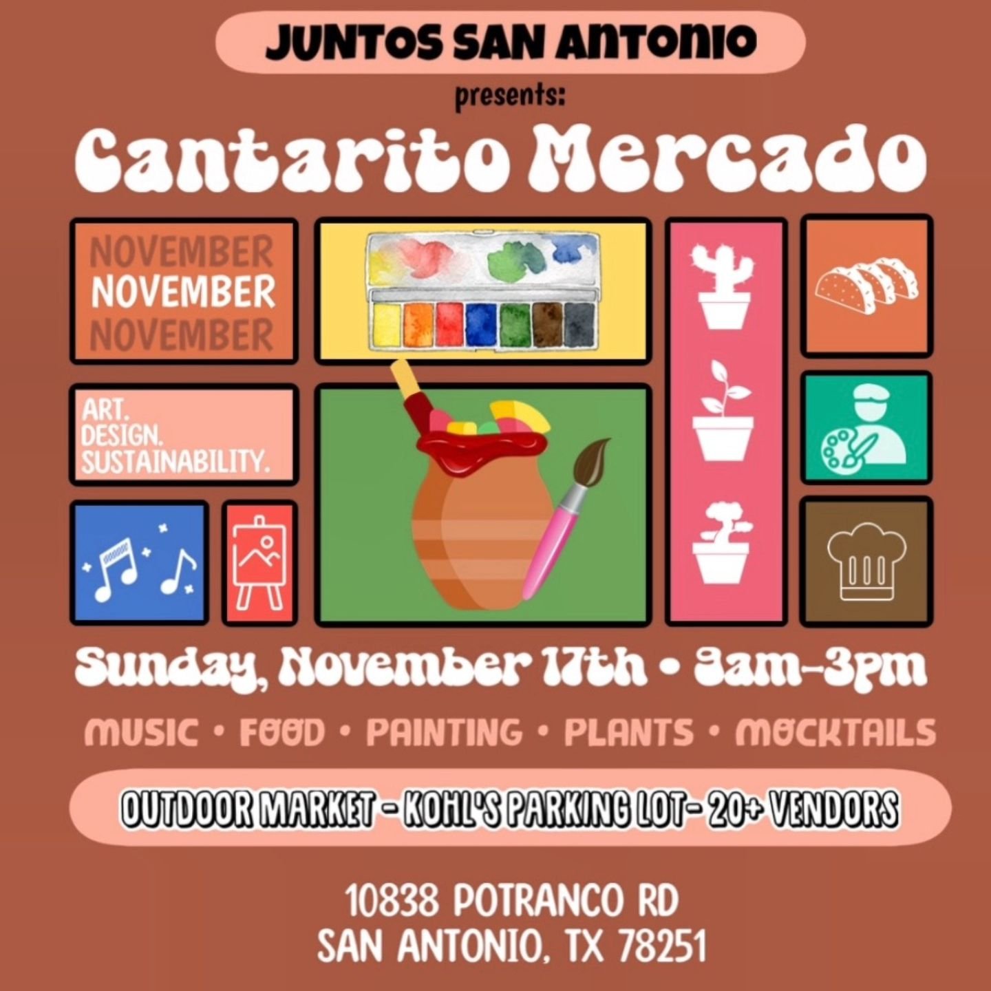 Come See Us Sunday at Juntos San Antonio's Cantarito Mercado from 9 to 3!!

@hollapepino #hollapepino #bebidafrescas #shoplocal #Local #sanantonio #satx