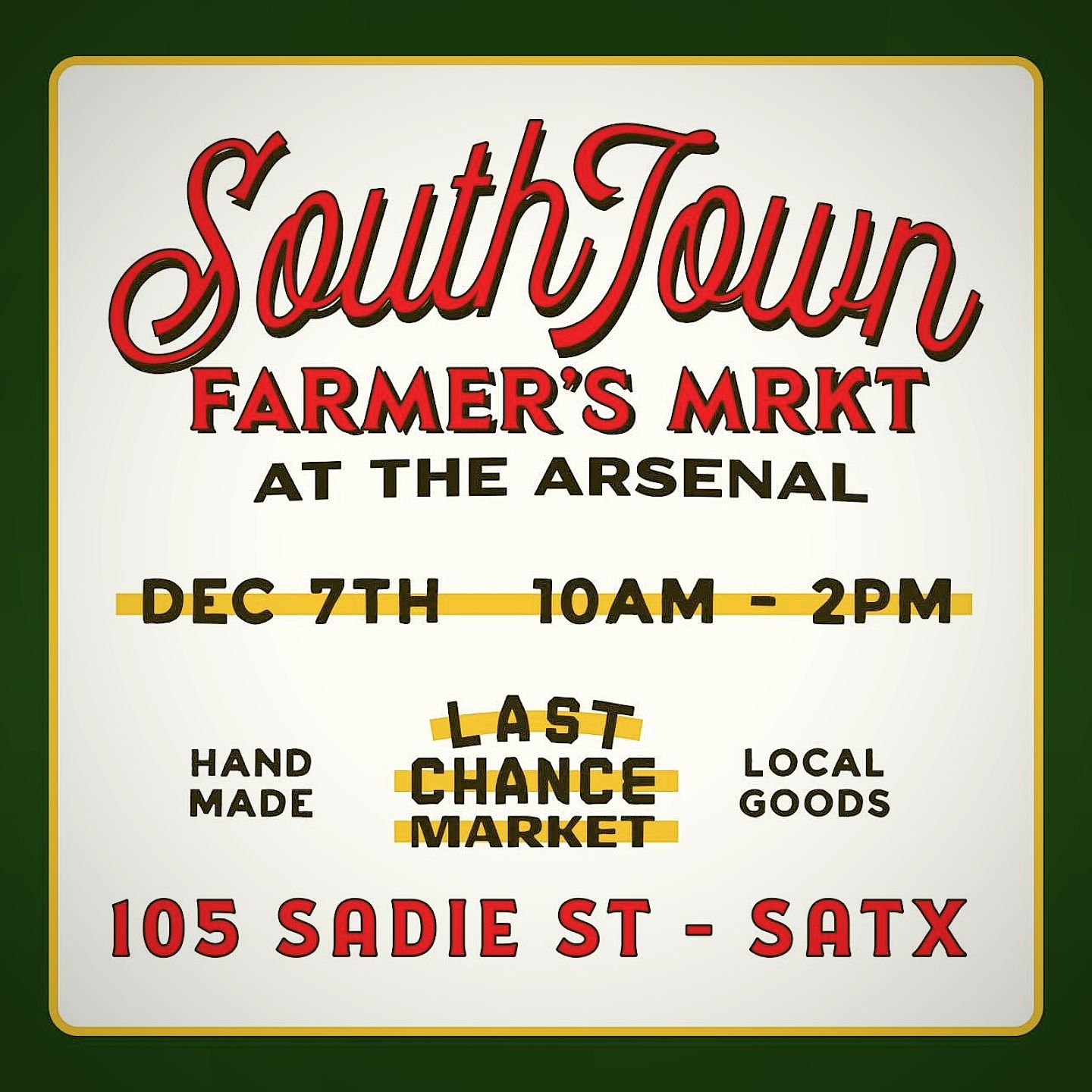 Mark Your Calenders!!! @lastchancesa &amp; the Southtown Farmer's MRKT Will Be One Our Last Markets of the Year... So, it will be Ligetimately A Last Chance to Scoop Up Some @hollapepino 

#hollapepino #bebidafrescas #shoplocal #Local #sanantonio #sa