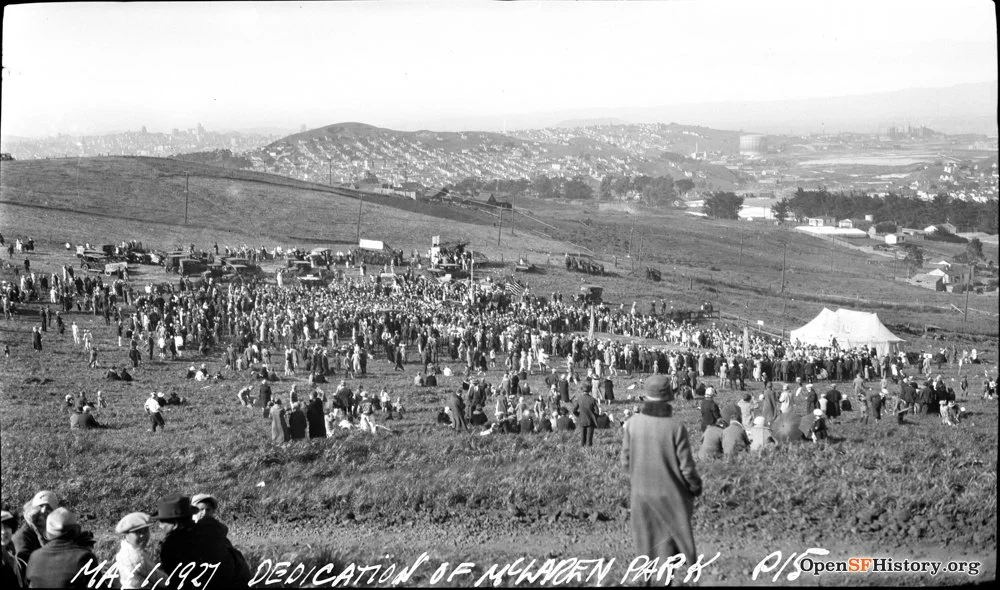 Large crowd of people at a park
