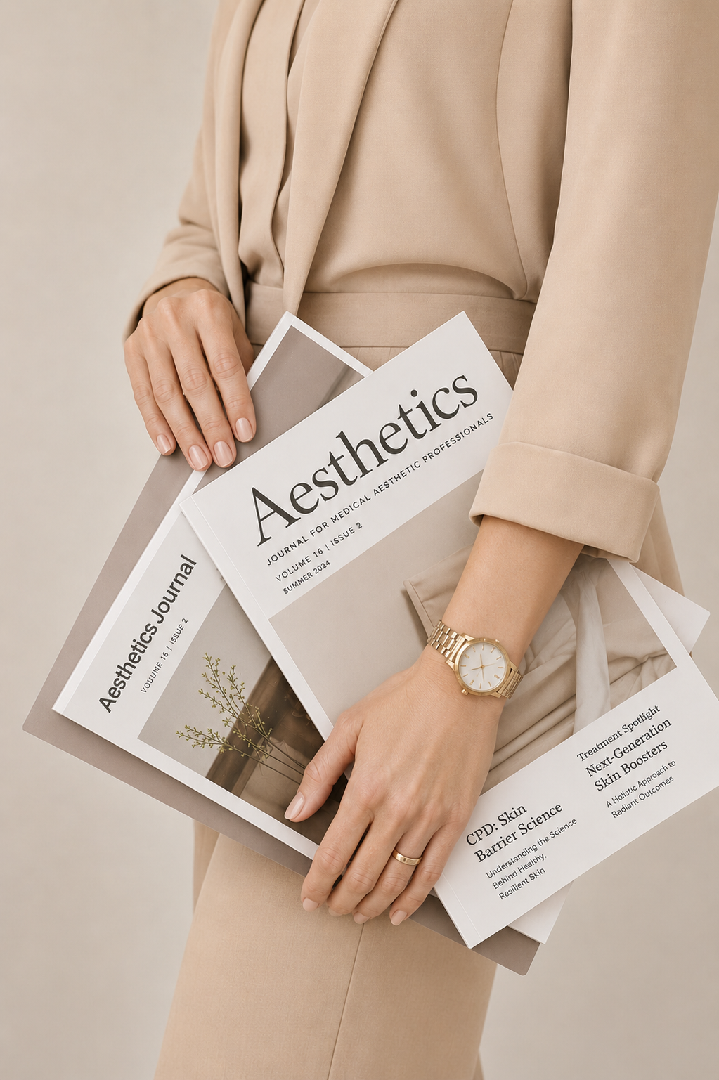 a woman pinning a piece of paper for a marketing playbook for med spas on a wall