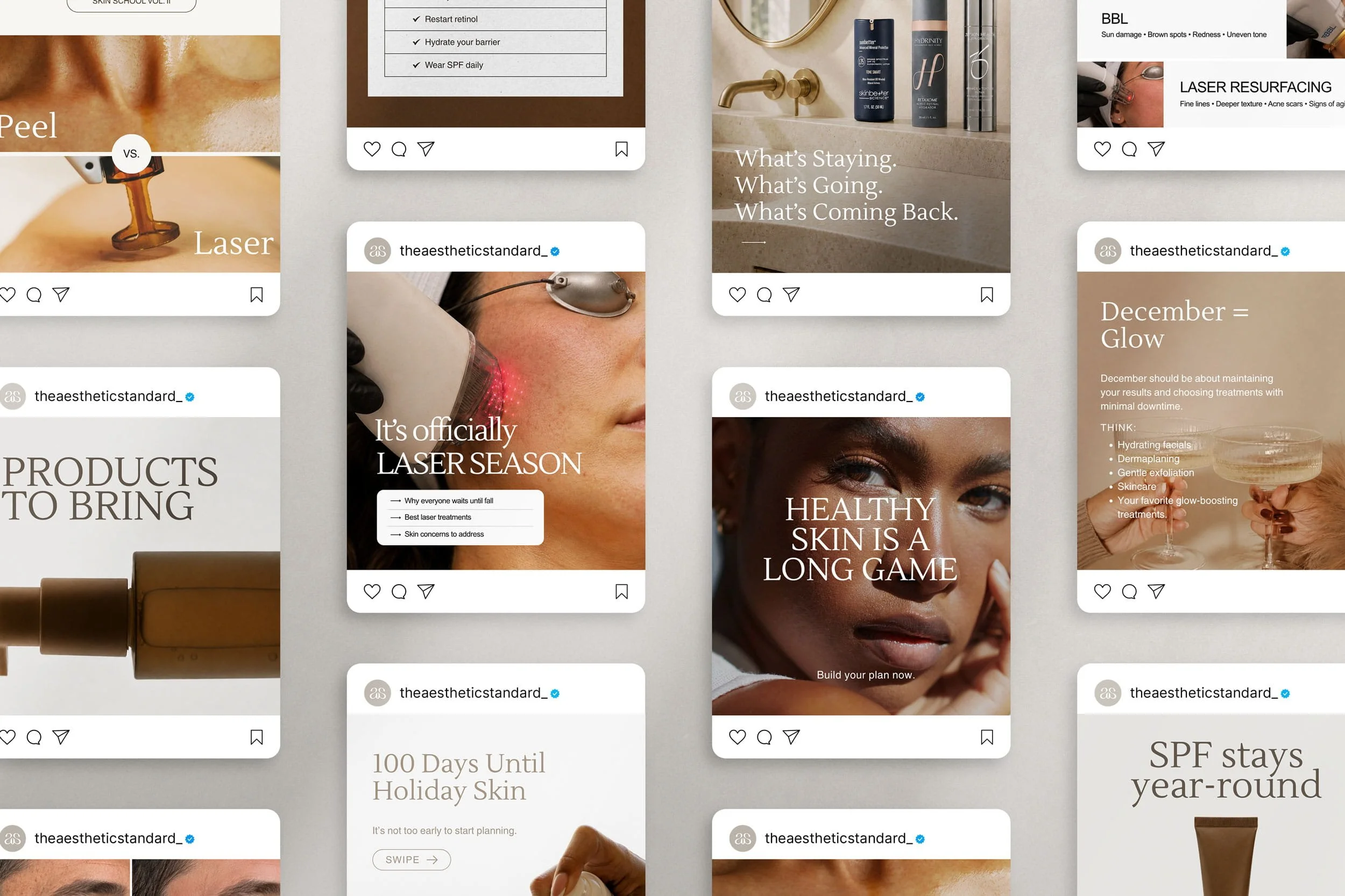 an iphone with a social media template for med spas