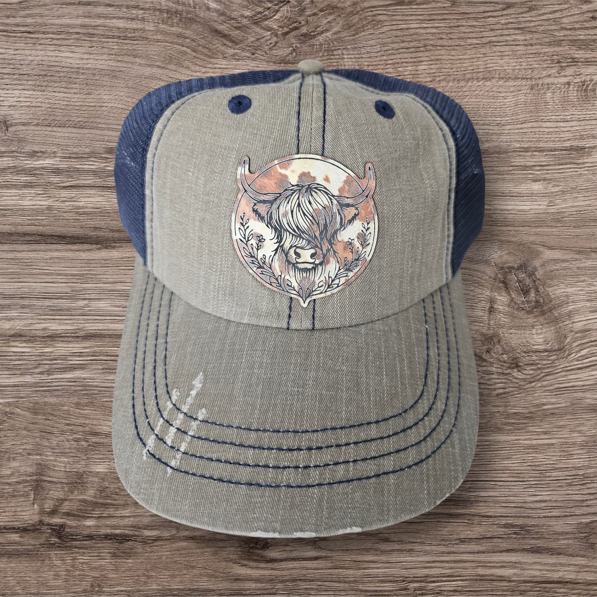 Fluffy Cow navy and olive