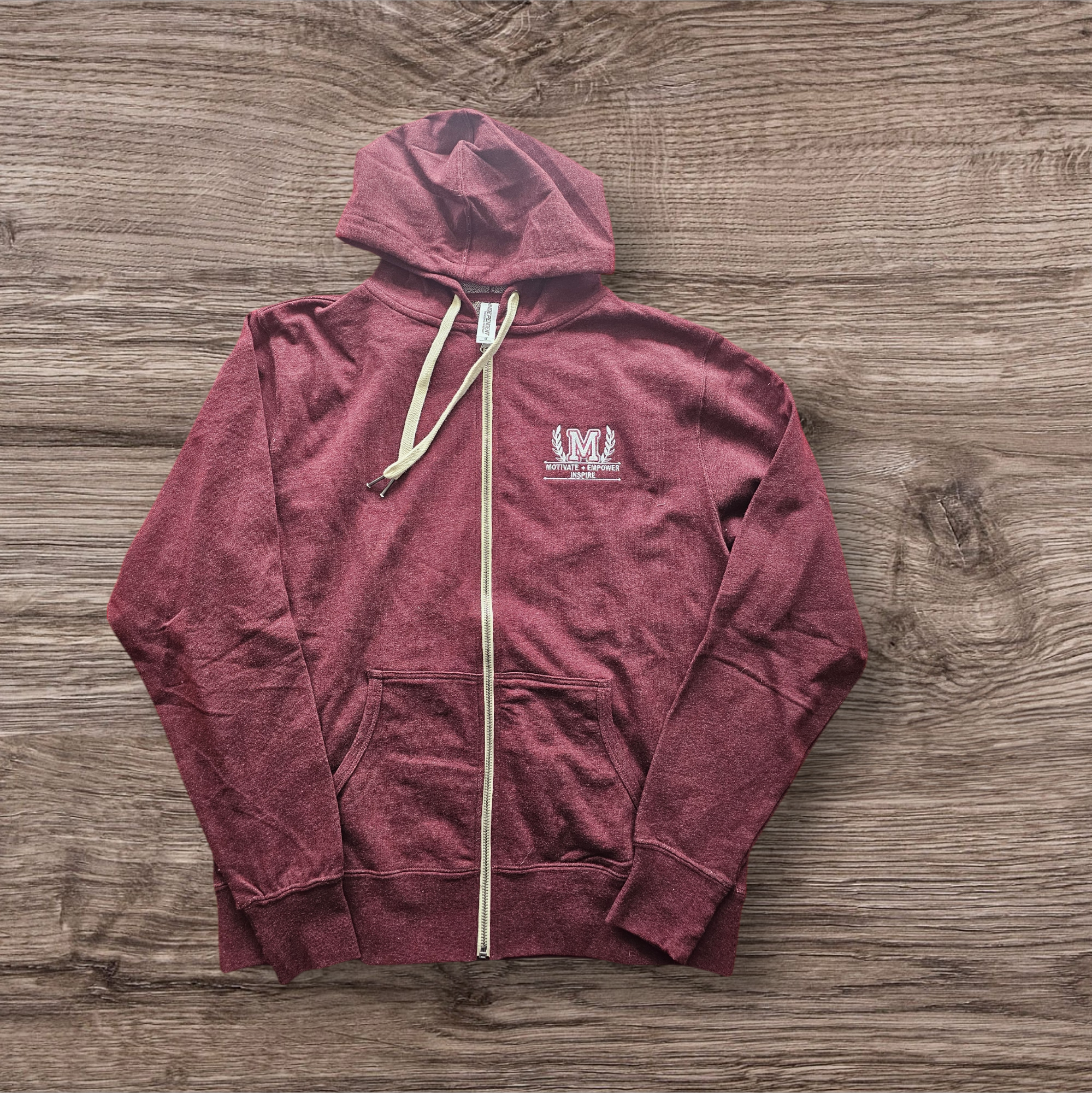 Full zip embroidered hoodie