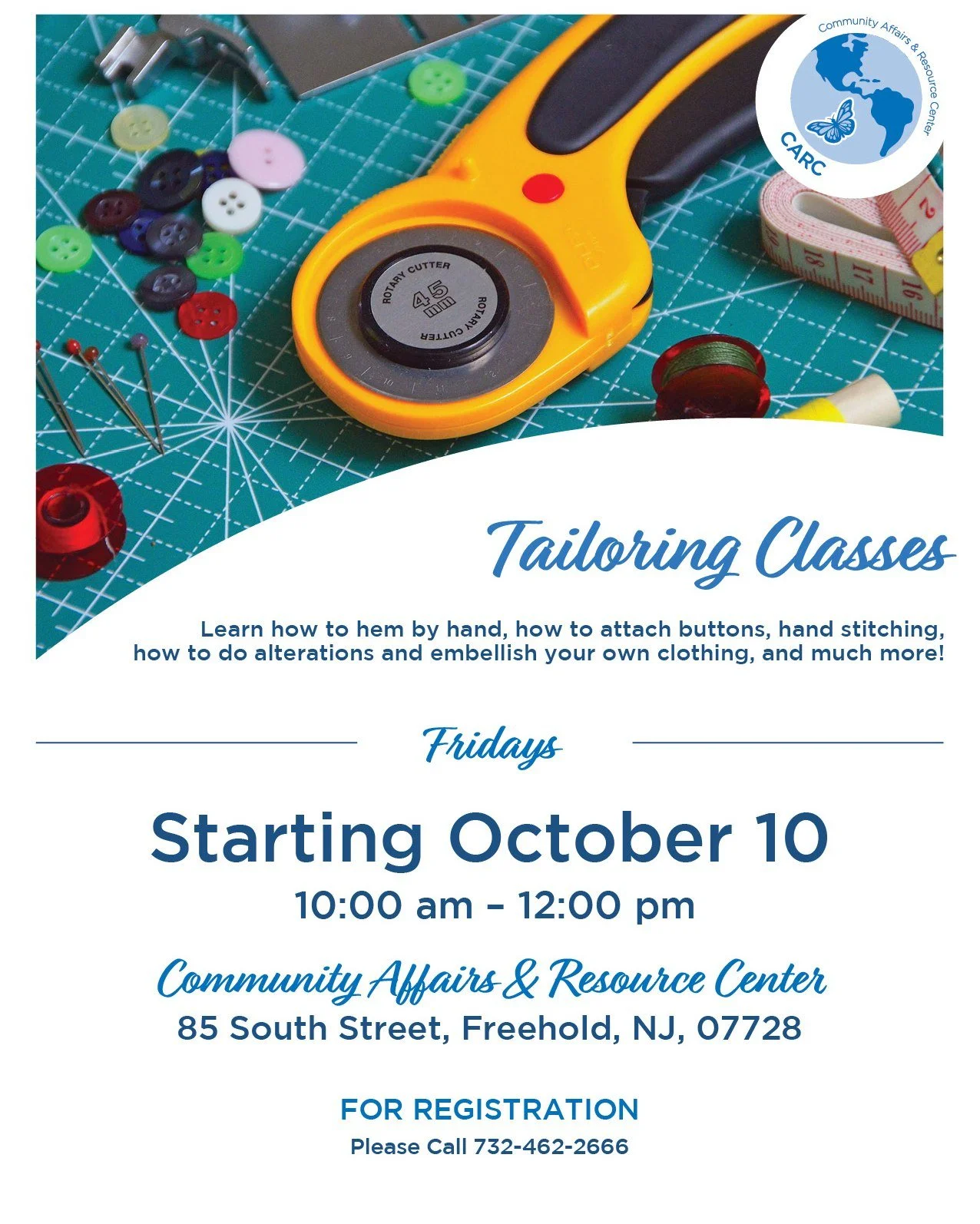 Join Our Tailoring Classes in our Freehold Office! ✂️👗

Ready to learn the art of tailoring? Whether you're a beginner or looking to refine your skills, our hands-on classes are the perfect place to start!

🗓 Starting October 10th
 🕙 Every Friday 