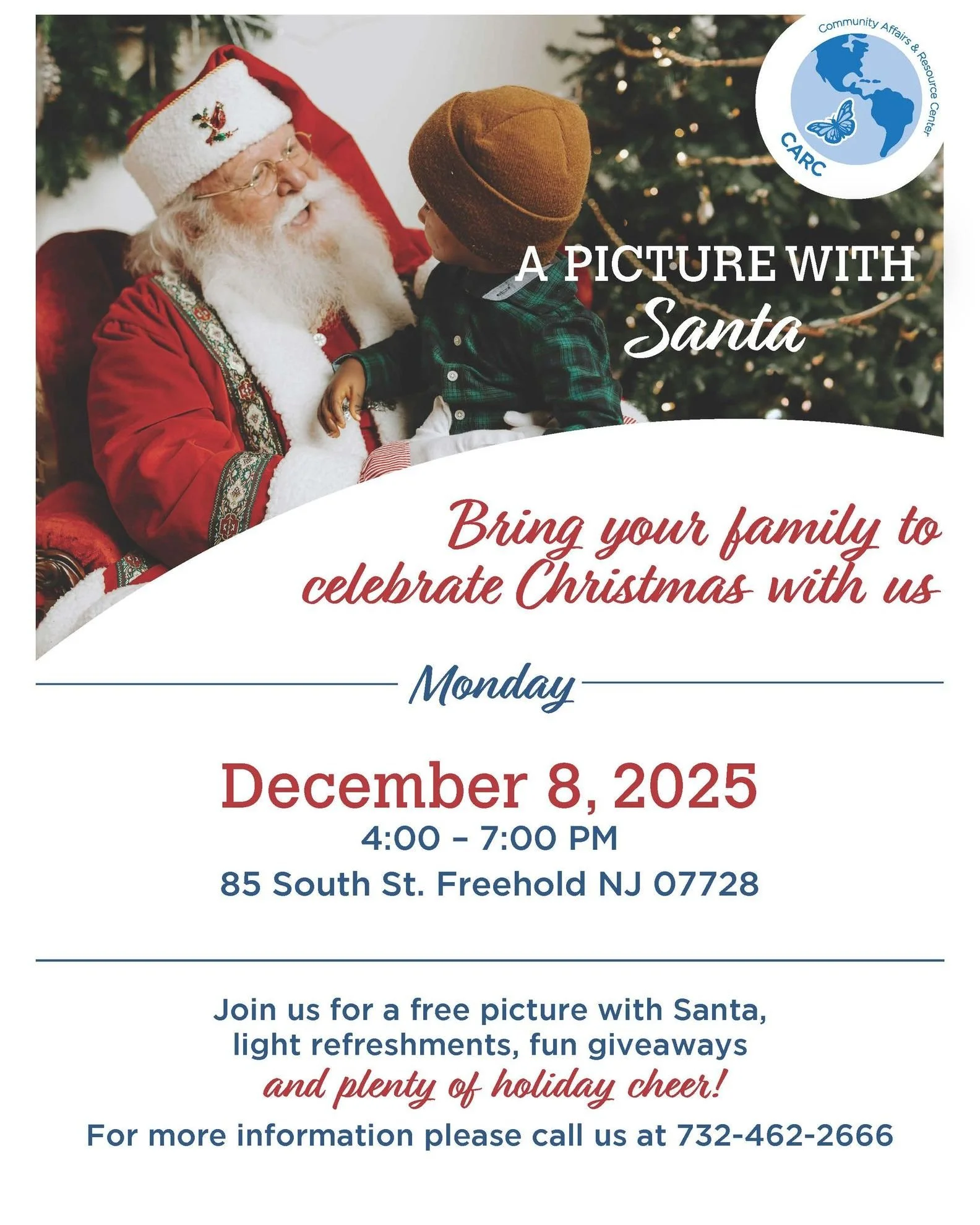 ✨🎄 Step into a Winter Wonderland, Freehold! 🎄✨
Santa is coming to the Community Affairs &amp; Resource Center for a night full of holiday magic, twinkling lights, and festive cheer! 🎅❄️
📍 85 South St, Freehold, NJ 07728
🕓 4:00 PM &ndash; 7:00 PM