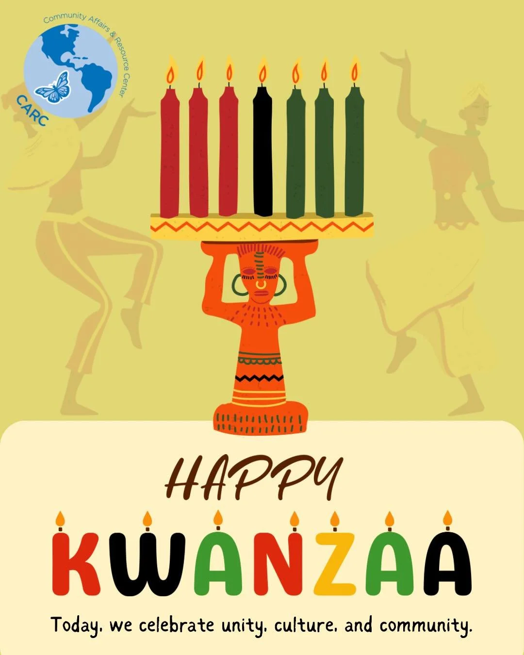 Happy Kwanzaa! Celebrating culture, community, and the seven principles of Kwanzaa. ✨🕯️

Feliz Kwanzaa! Celebrando la cultura, la comunidad y los siete principios del Kwanzaa. ✨🕯️

#carcnj #carc_nj #happykwanzaa❤️🖤💚