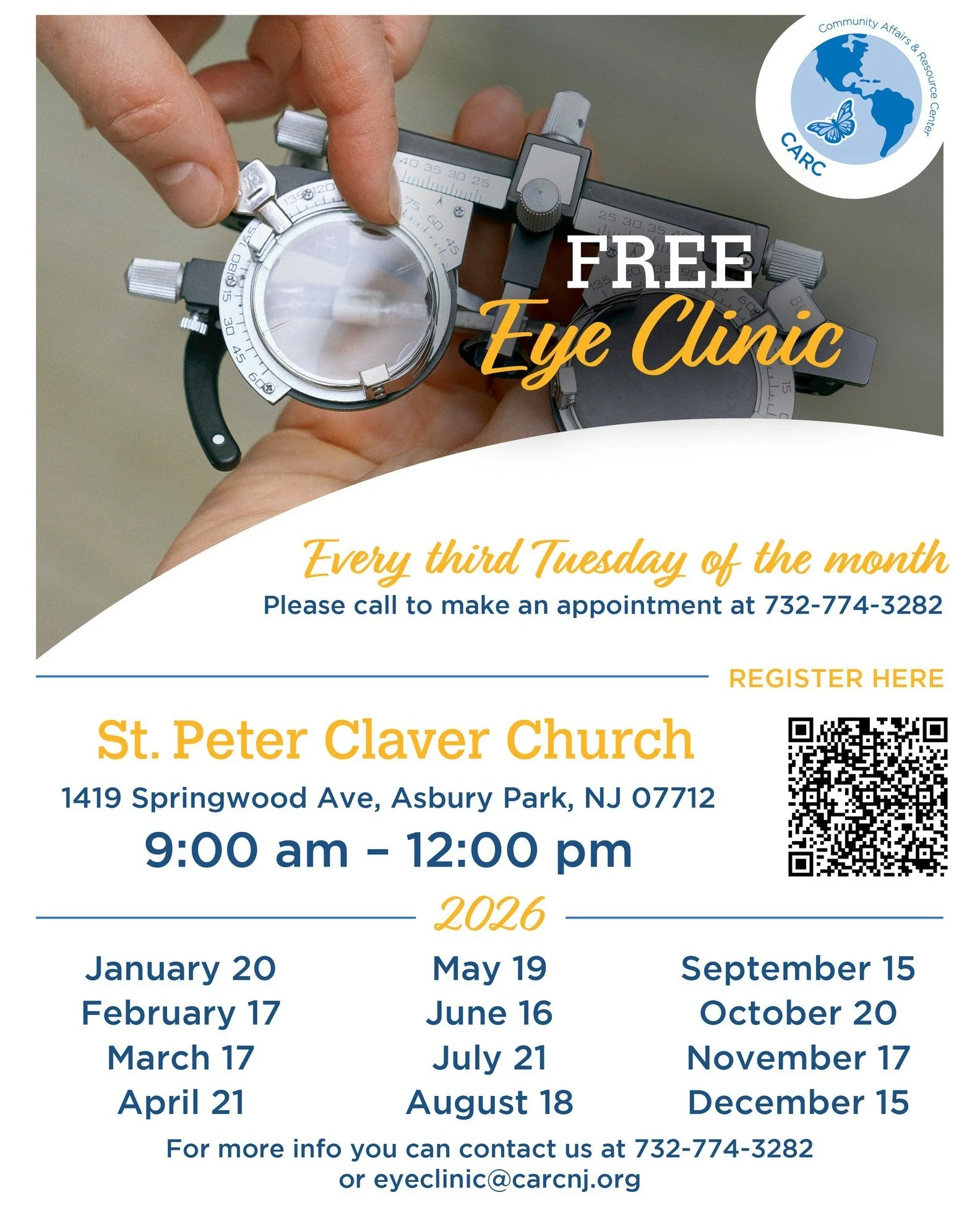 👀Free eye exams 👀
Glasses prescriptions
Eye health consultations
No insurance? No problem! We are here to help everyone in the community.
✨ Spread the word! Tell your friends, family, and neighbors. Together, let&rsquo;s ensure everyone has access 